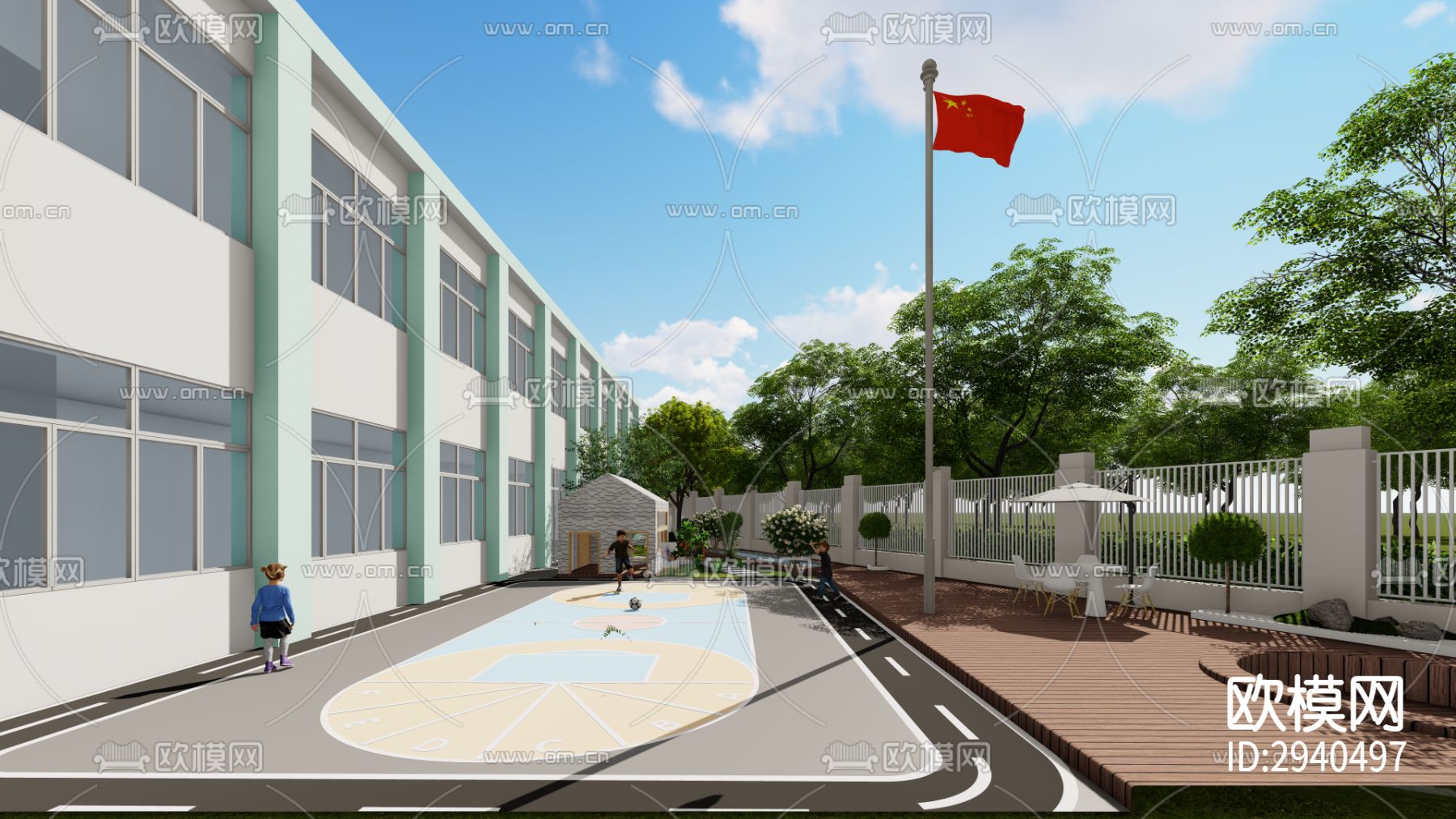 现代幼儿园效果图下载（渲染图2）