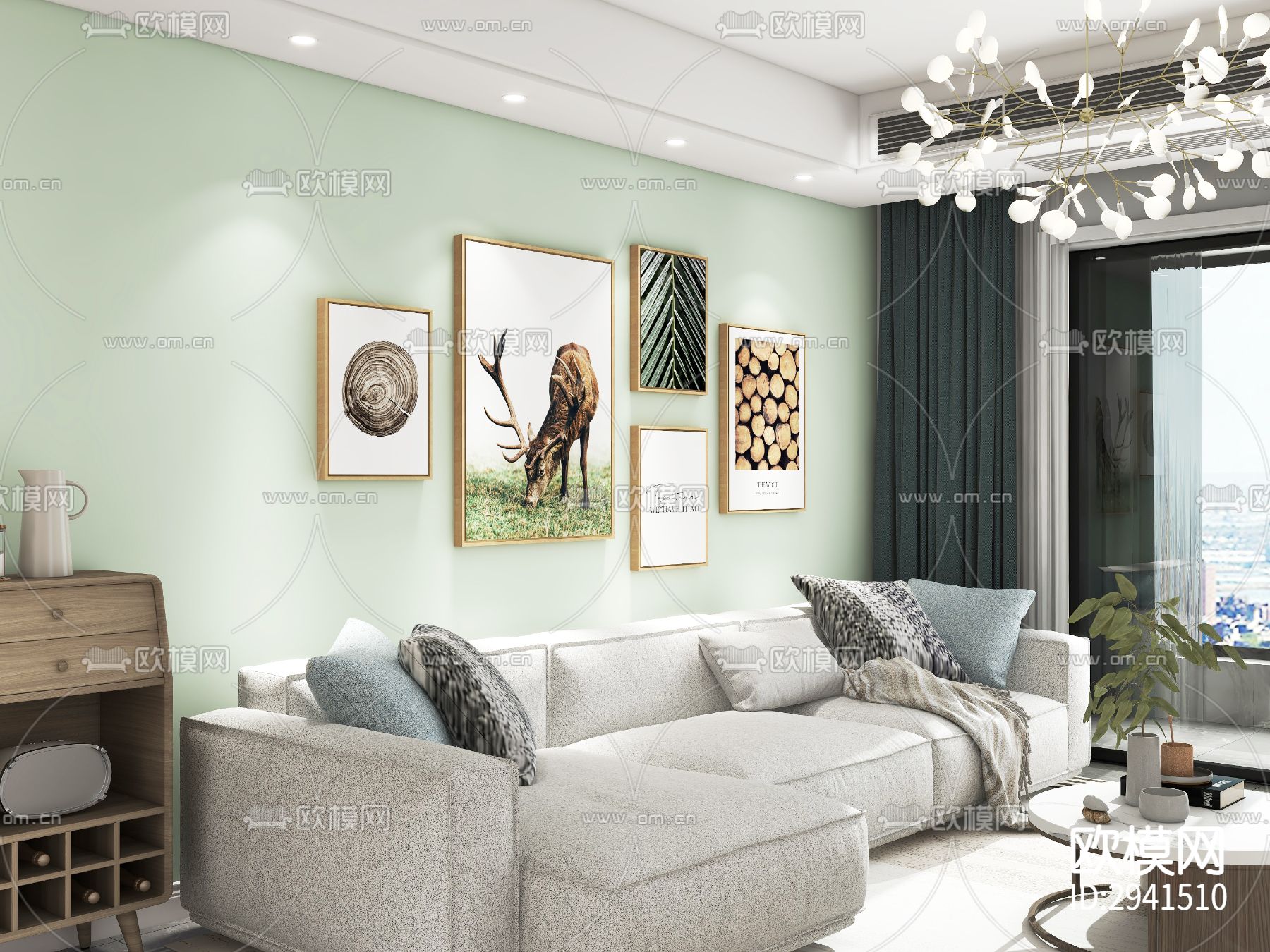 现代家装CAD施工图下载（渲染图6）