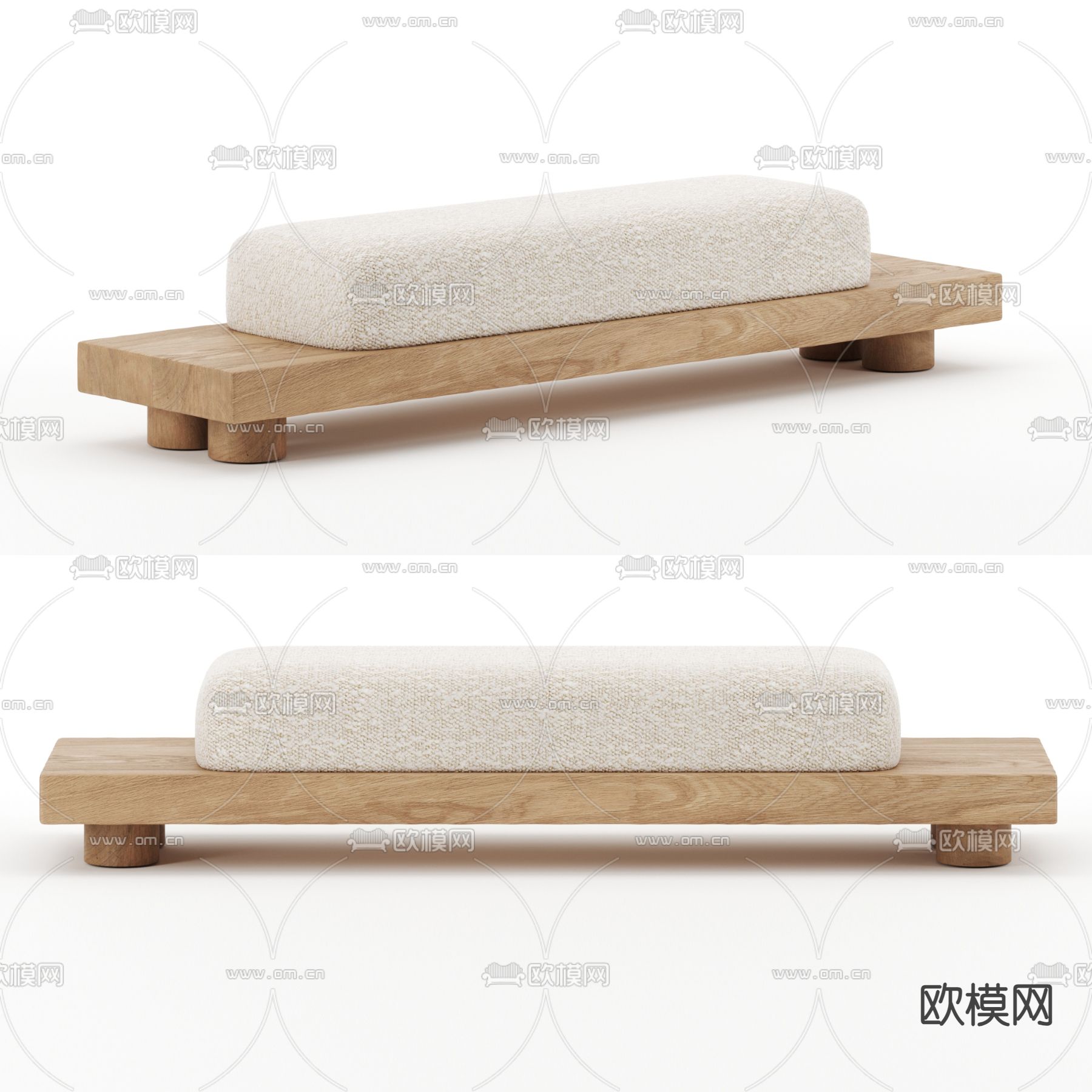 长凳 沙发垫3d模型下载