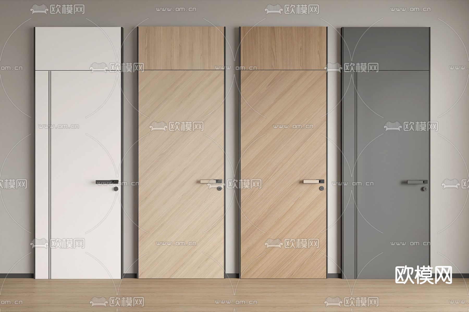 通顶门 平开门 木门 卧室门3d模型下载