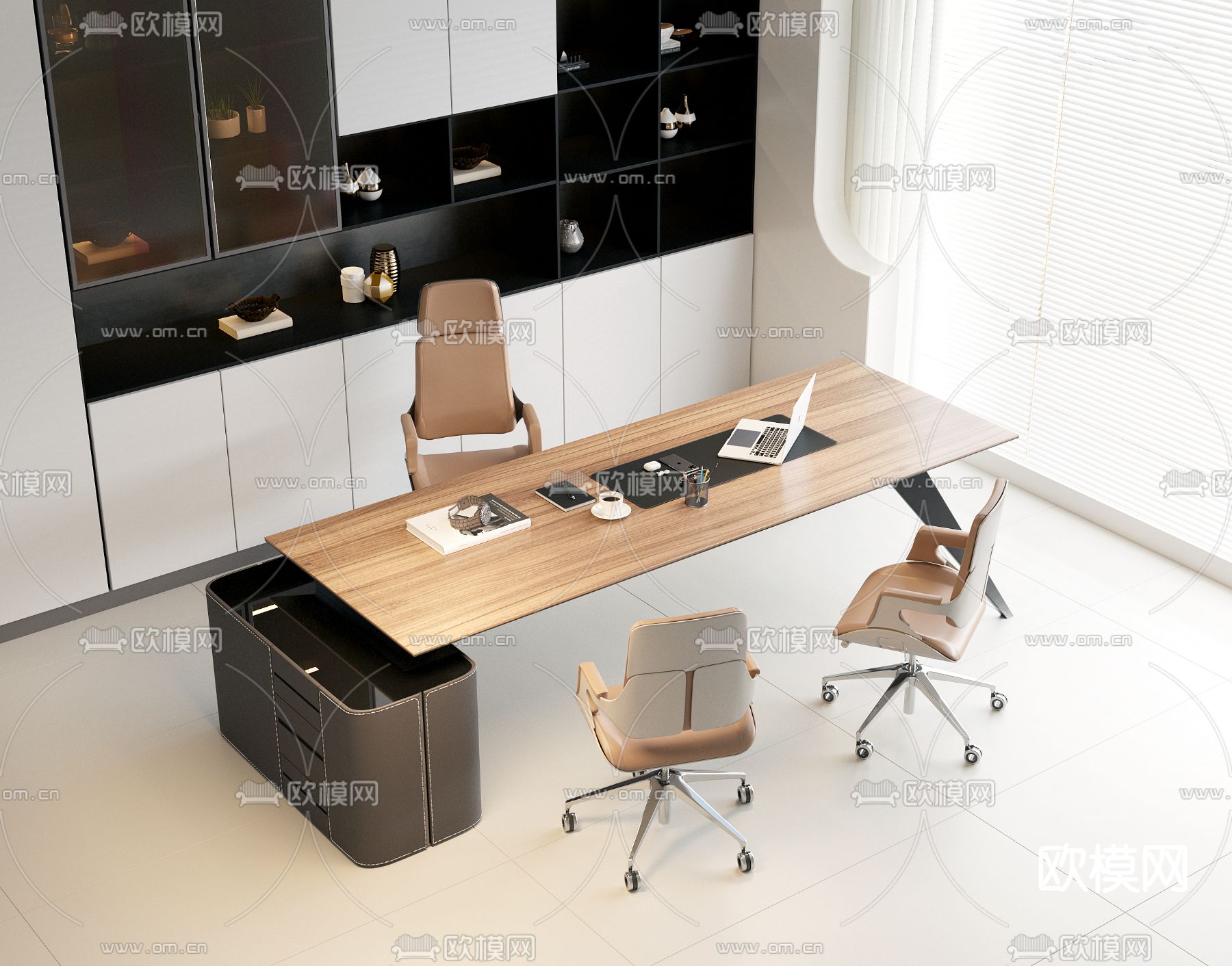 办公桌 老板桌 班台 主管桌3d模型下载