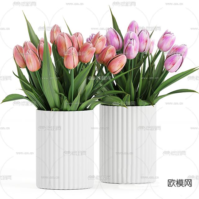 鲜花盆栽 桌面盆栽免费3d模型下载_ID14355475_3dmax免费模型-欧模网