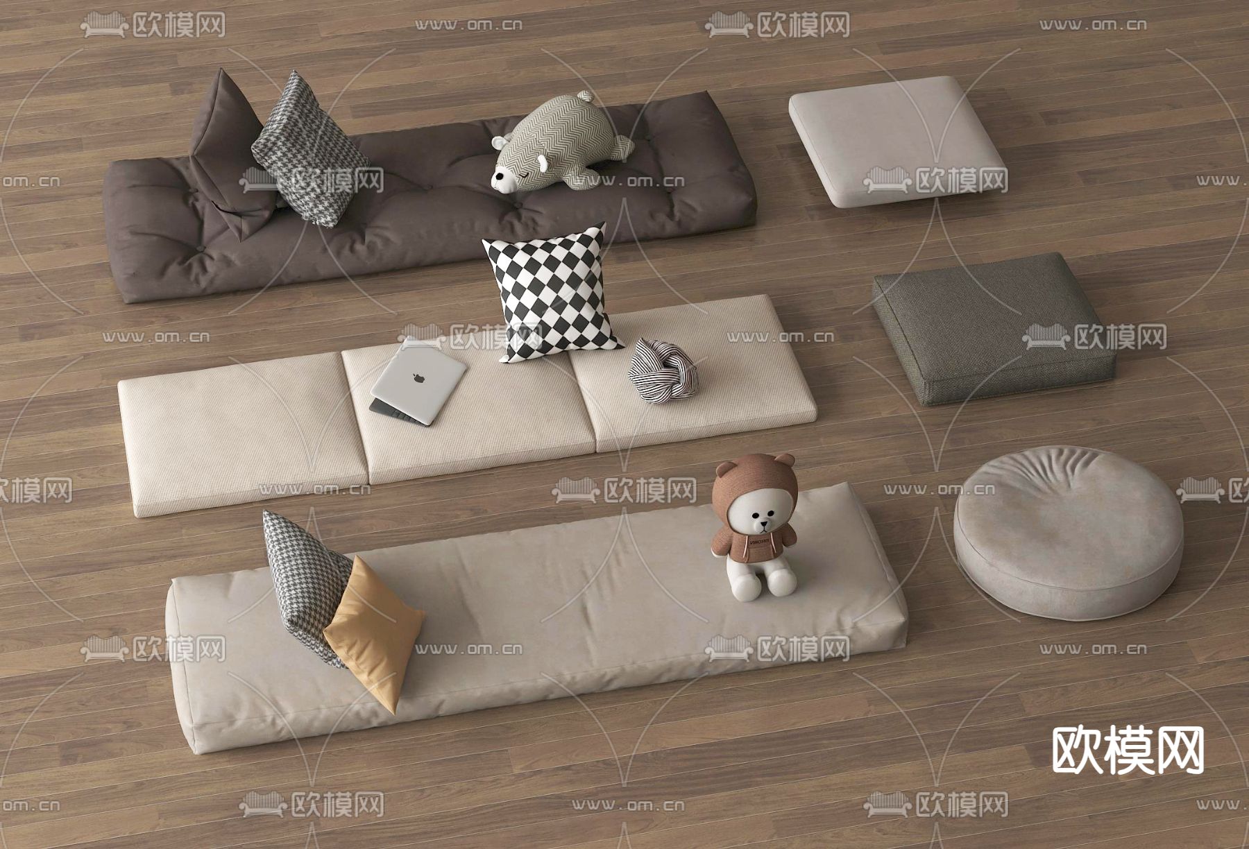 垫子 坐垫 飘窗垫 蒲团3d模型下载