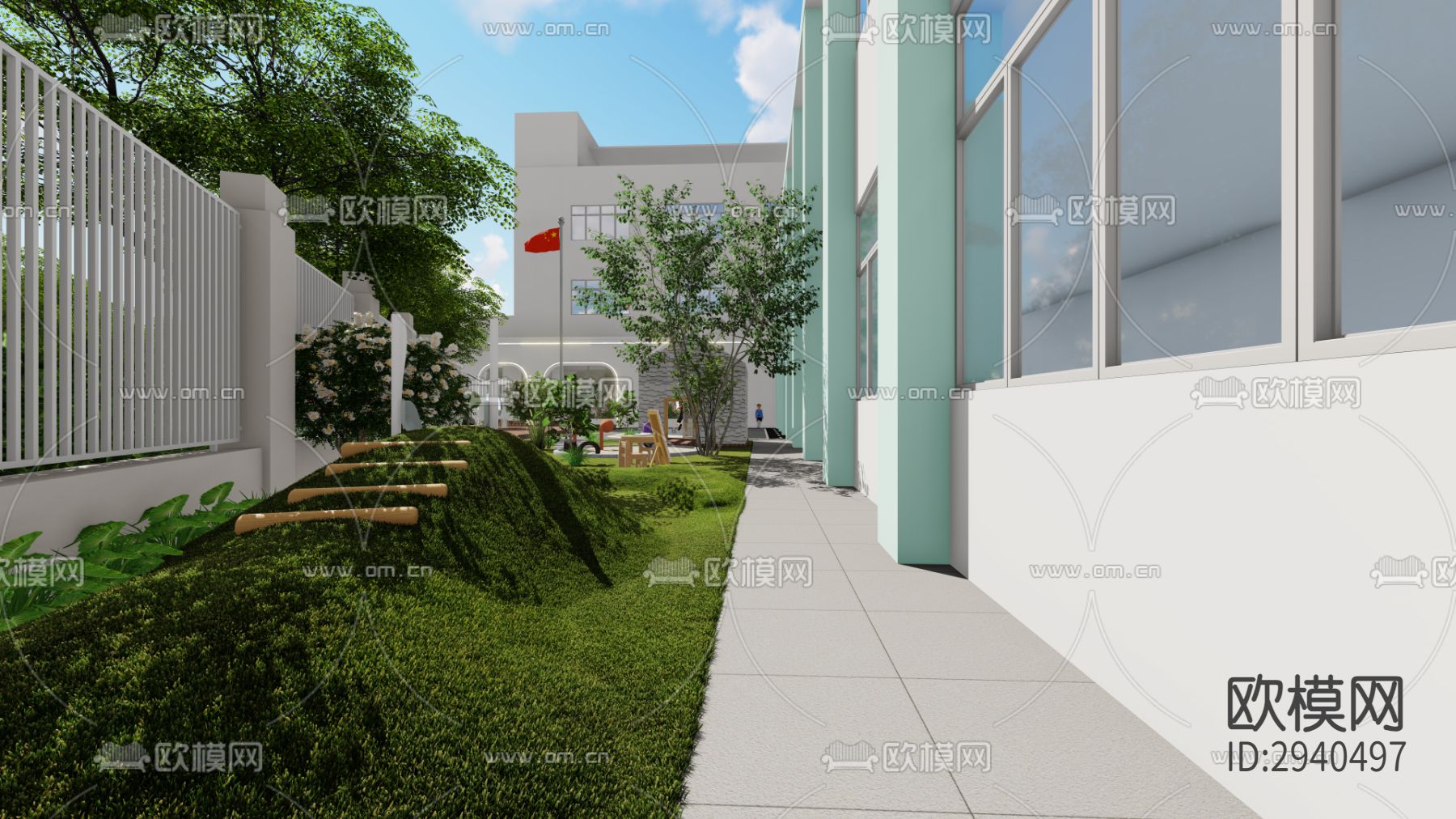 现代幼儿园效果图下载（渲染图4）