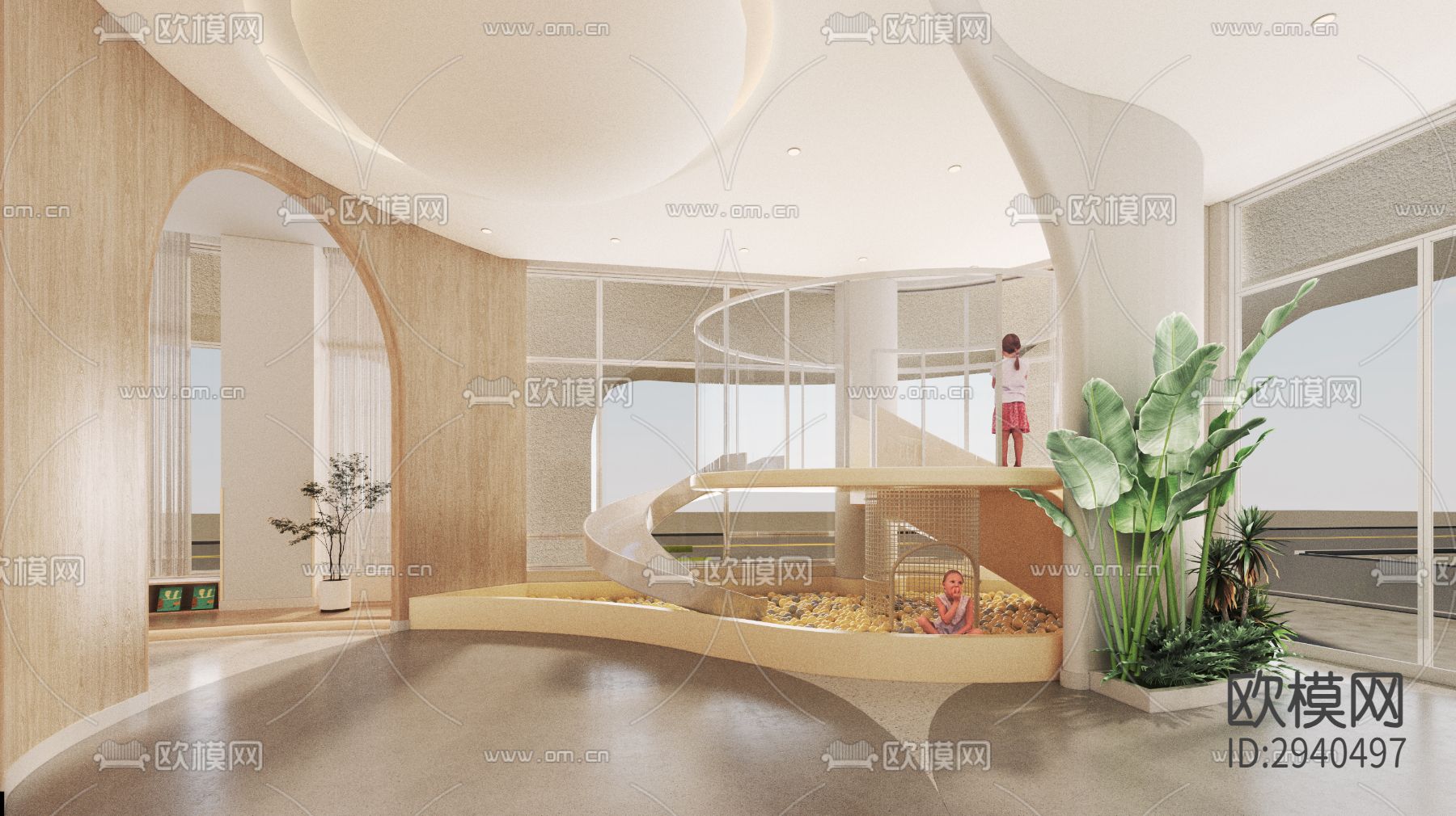 现代幼儿园效果图下载（渲染图11）