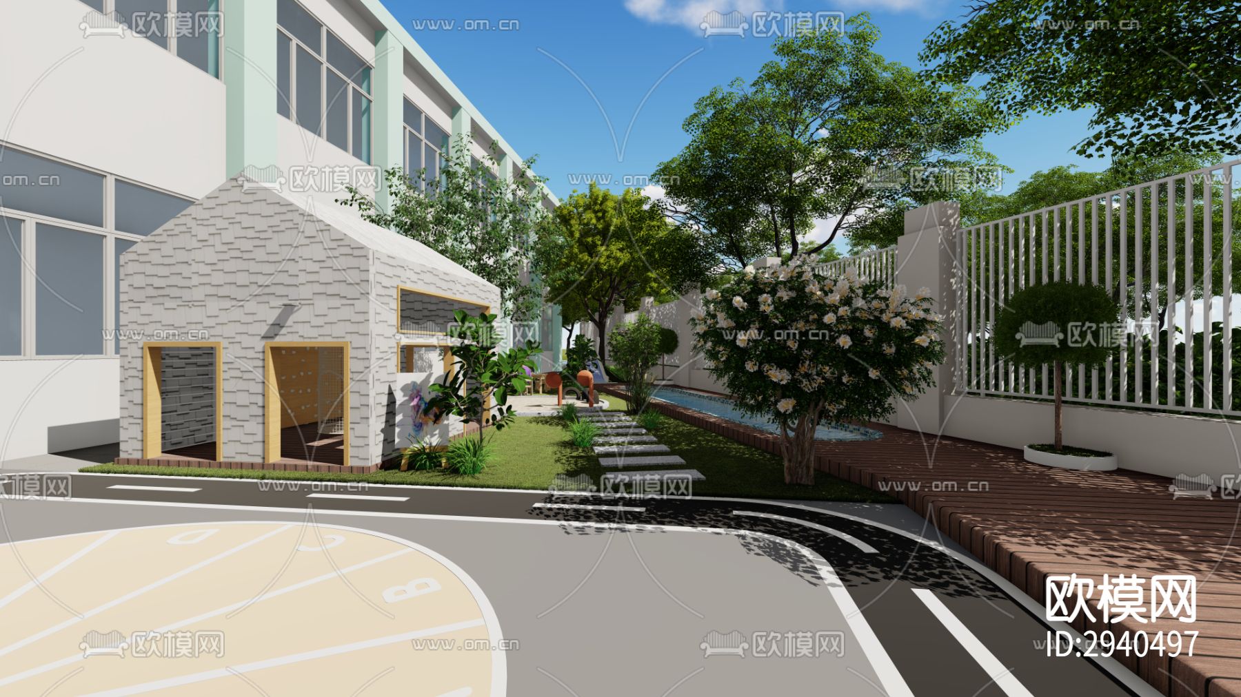 现代幼儿园效果图下载（渲染图5）