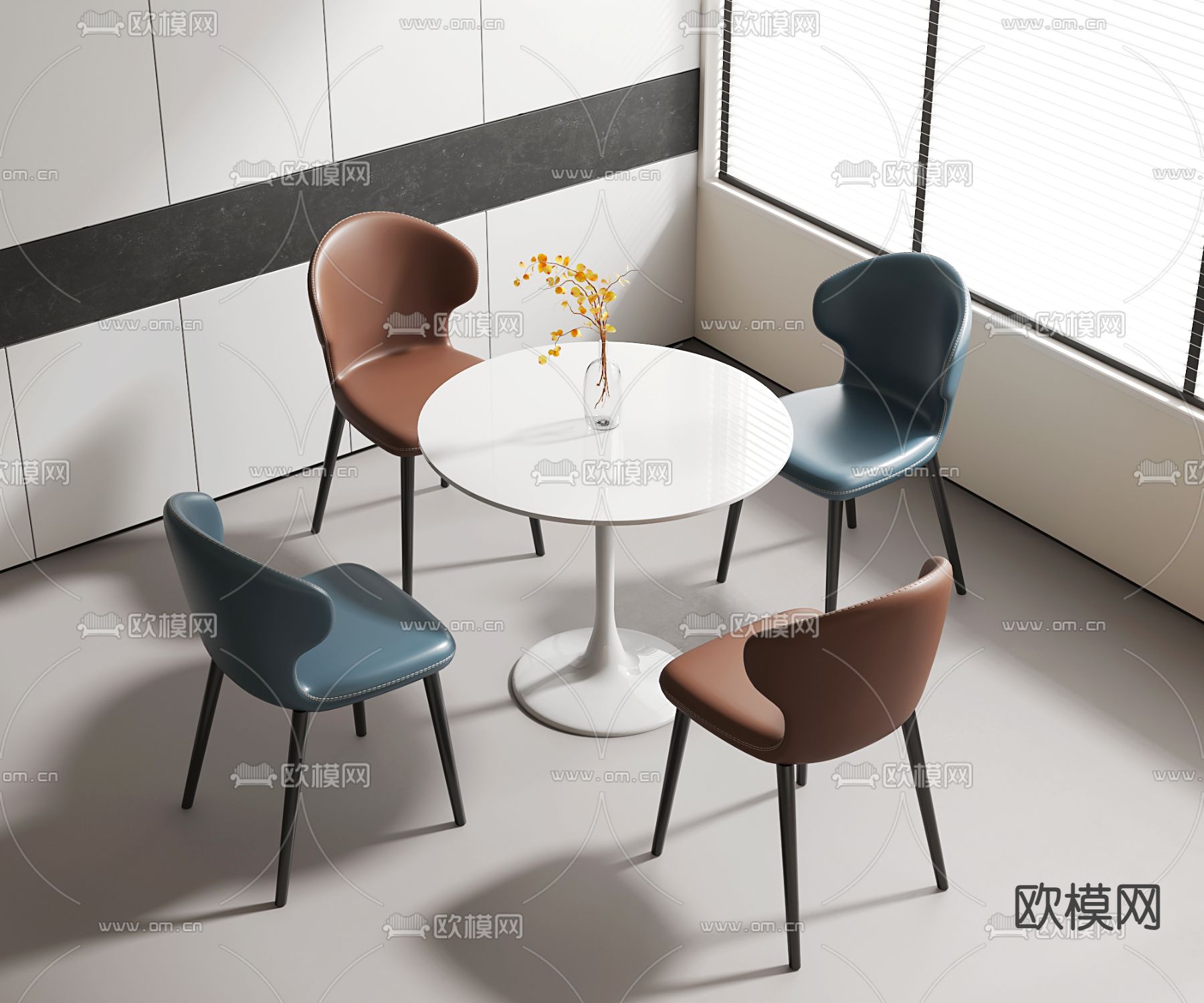 休闲桌椅 洽谈桌椅3d模型下载
