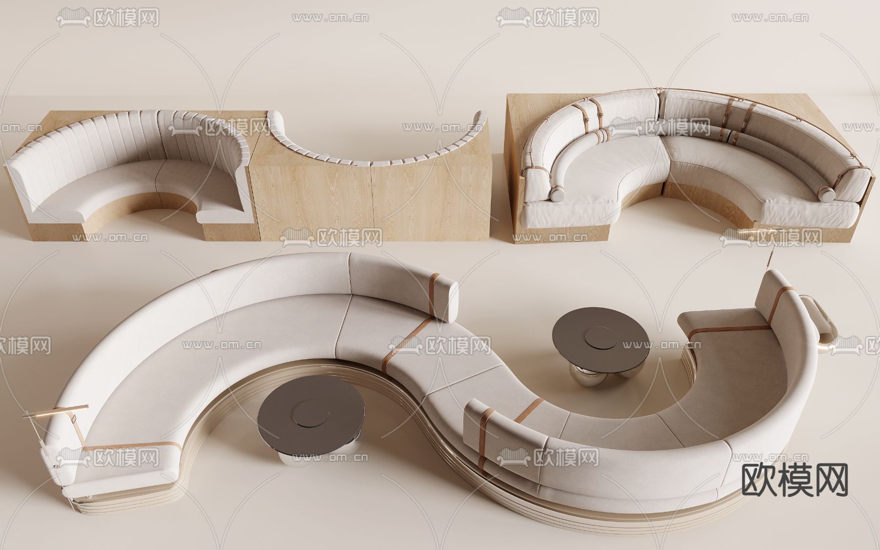 异形沙发 卡座沙发 弧形沙发3d模型下载