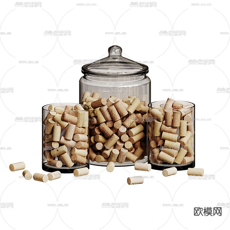 木塞罐子免费3d模型下载