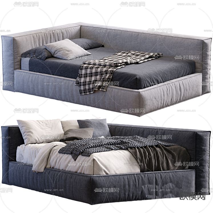 沙发床 单人床免费3d模型下载