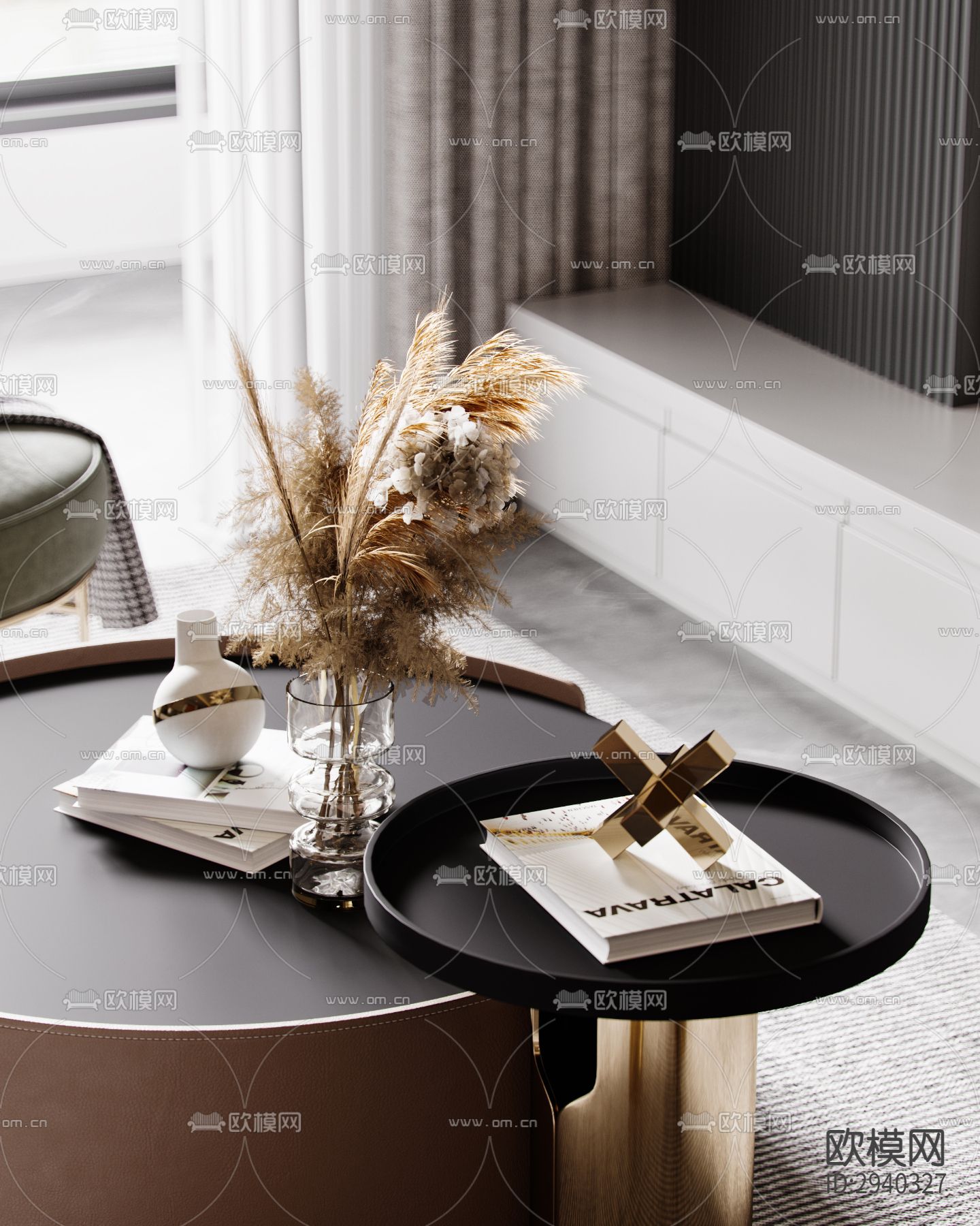 现代平层效果图下载（渲染图9）