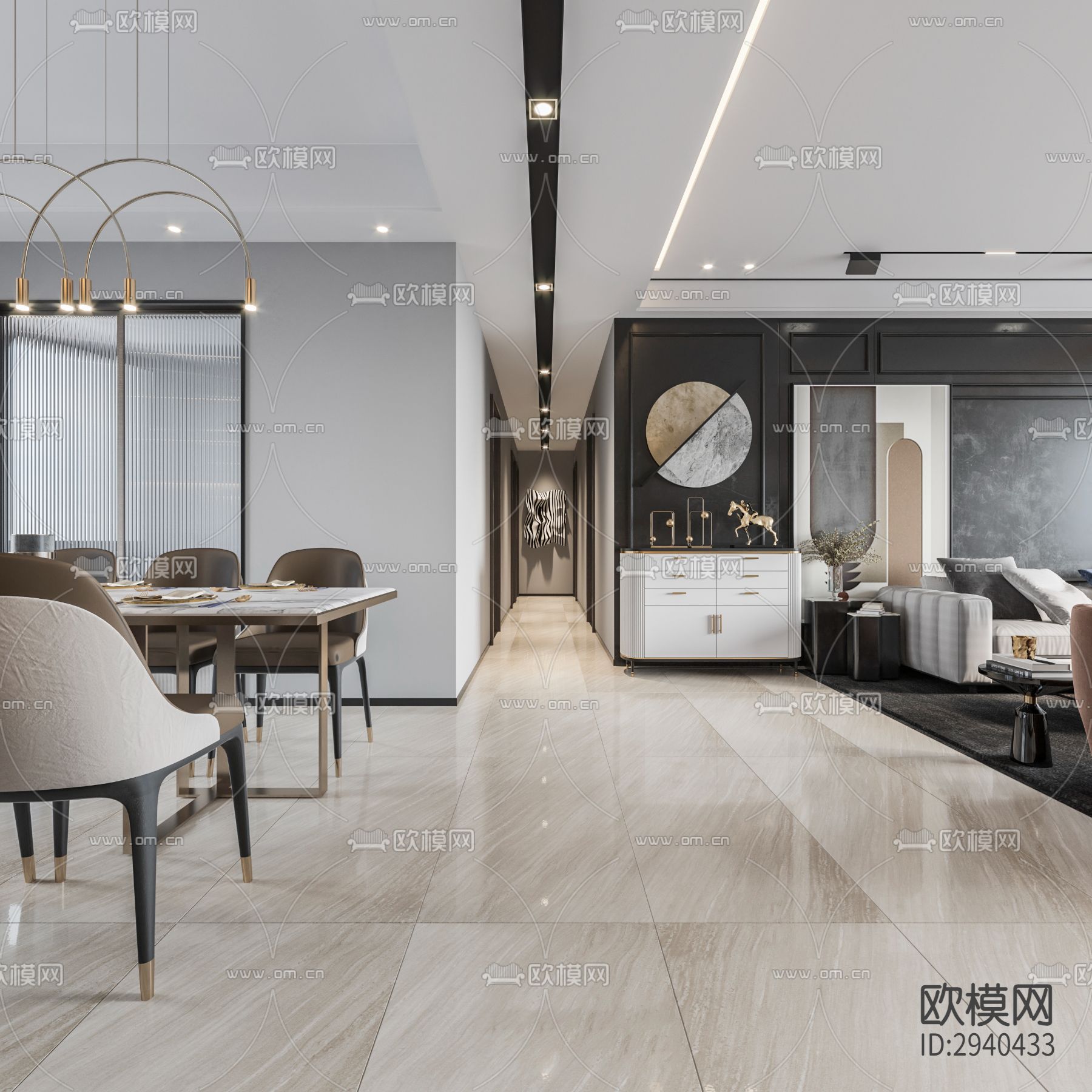 现代平层效果图下载（渲染图6）