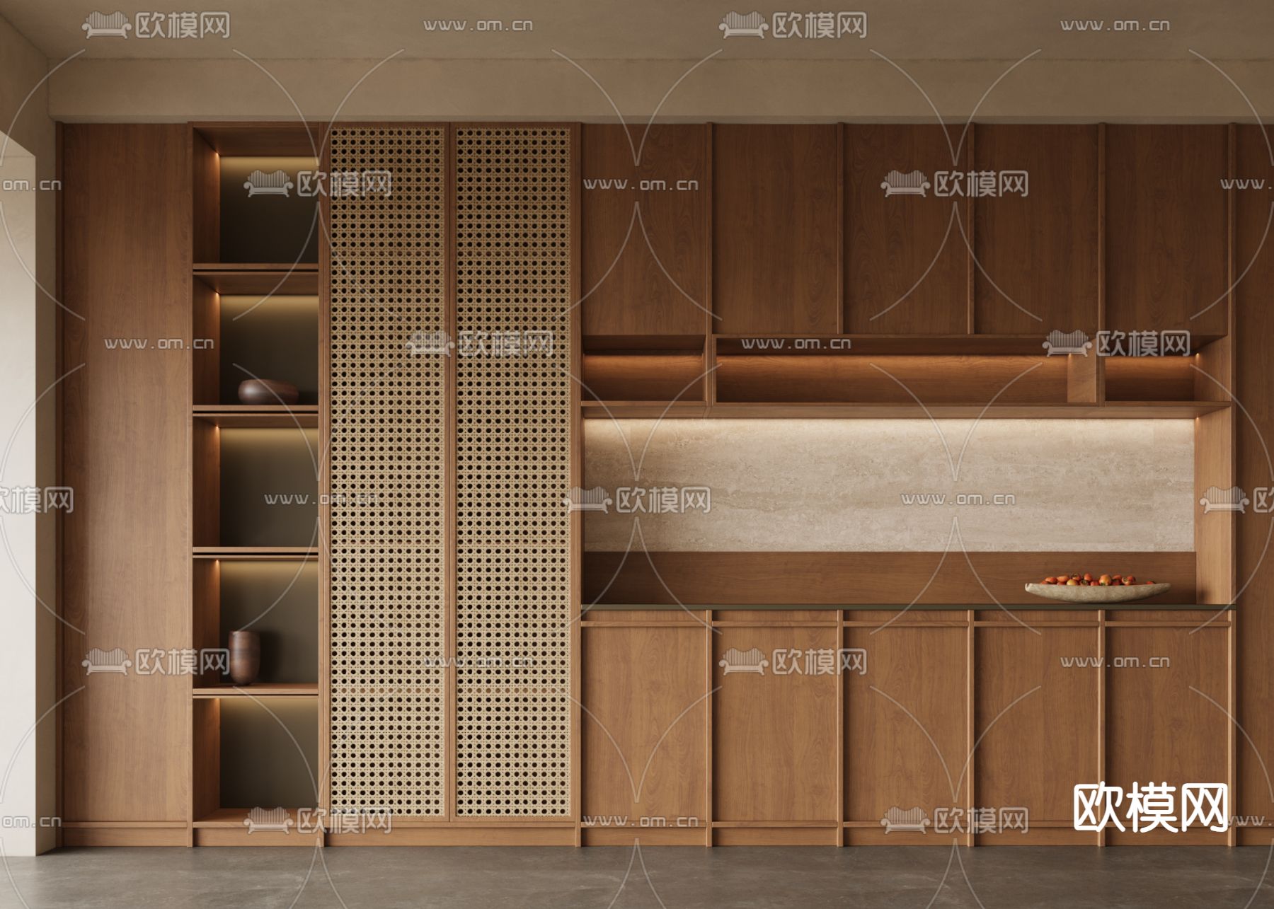 侘寂酒柜 餐边柜3d模型下载