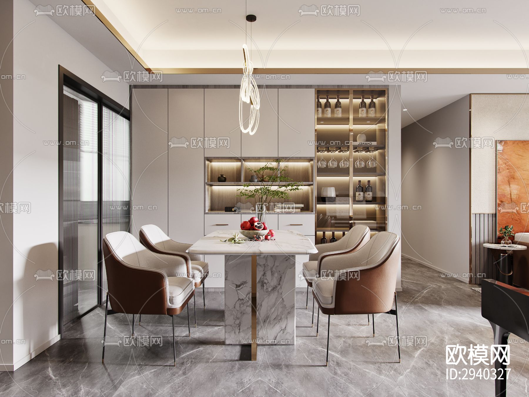 现代平层效果图下载（渲染图8）