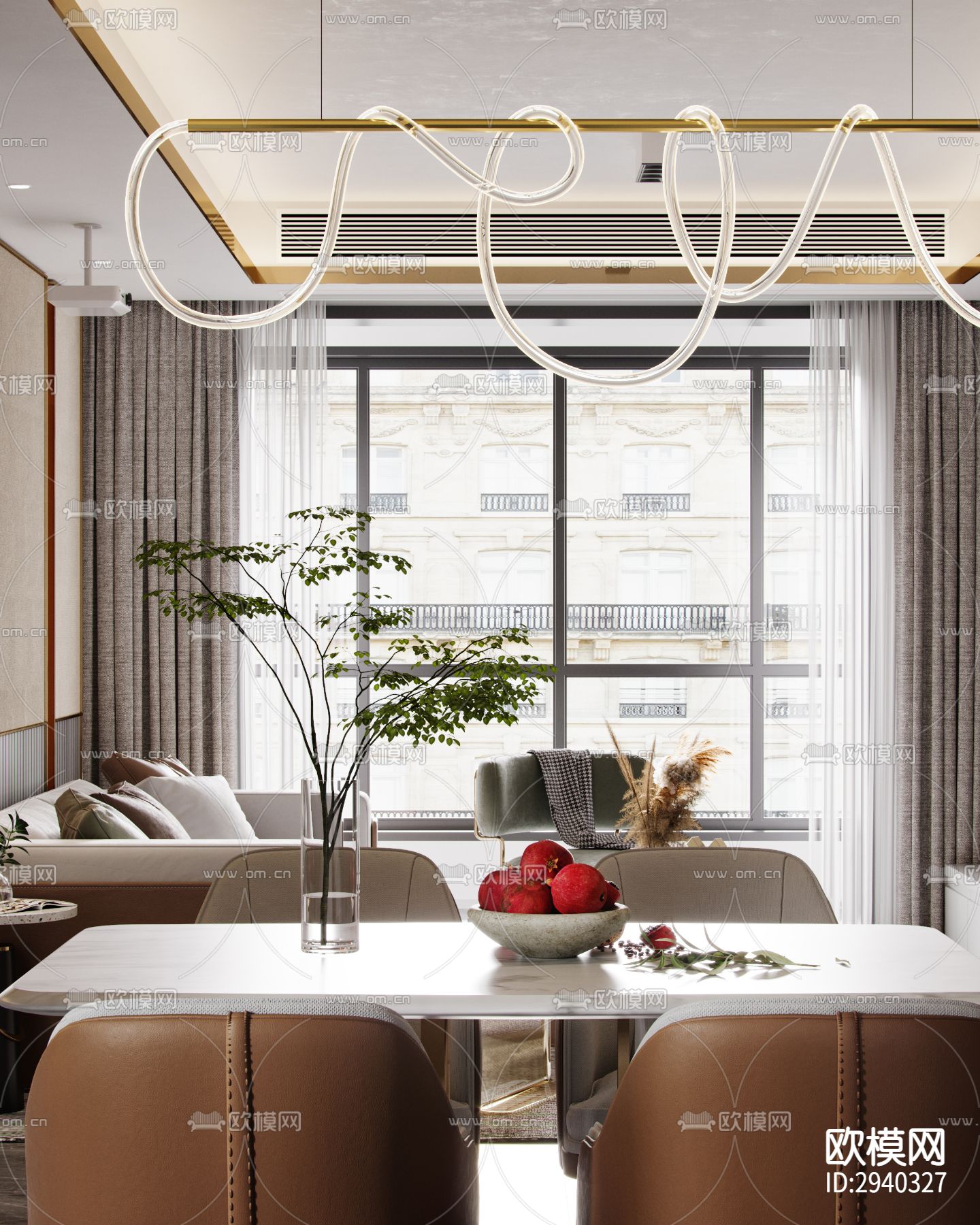 现代平层效果图下载（渲染图6）