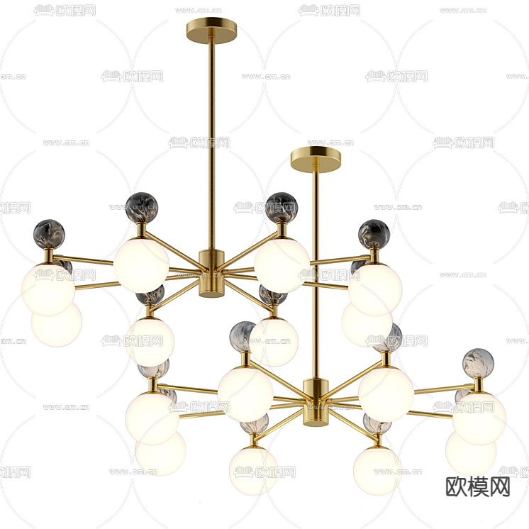 多头吊灯免费3d模型下载
