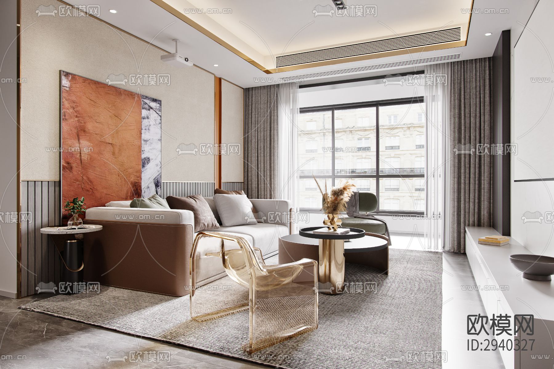 现代平层效果图下载（渲染图7）