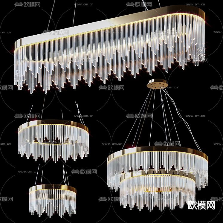 水晶吊灯 大厅吊灯免费3d模型下载
