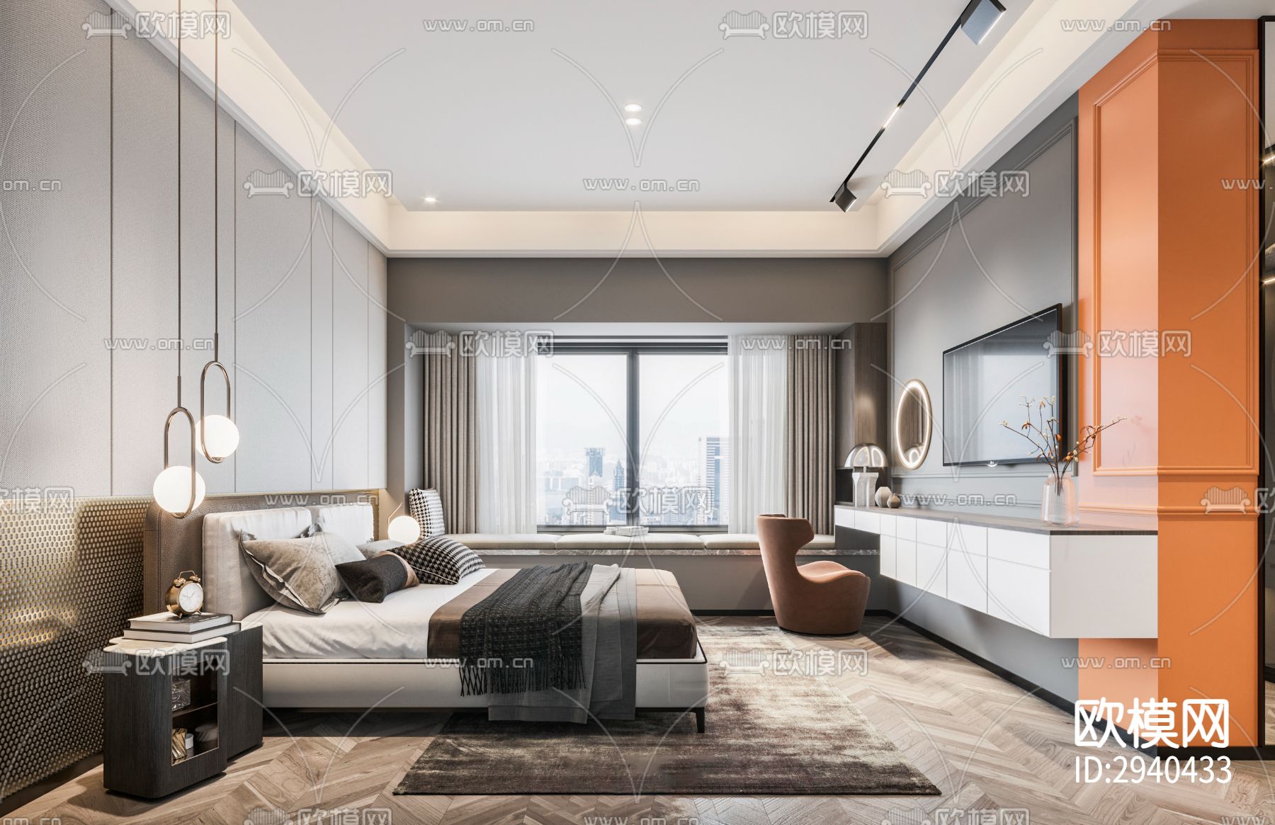 现代平层效果图下载（渲染图5）