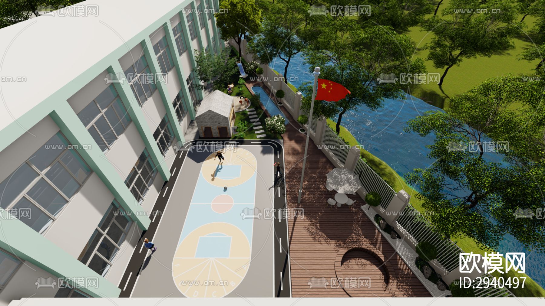 现代幼儿园效果图下载（渲染图8）