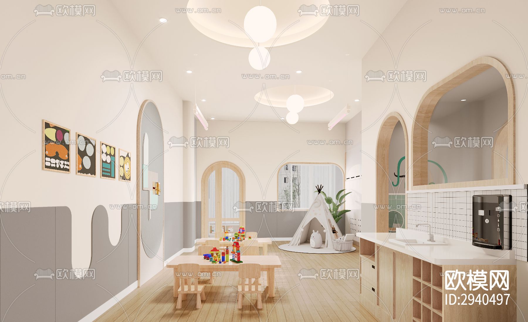 现代幼儿园效果图下载（渲染图16）