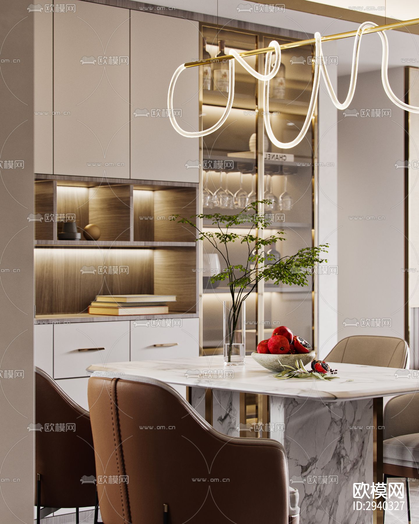 现代平层效果图下载（渲染图10）