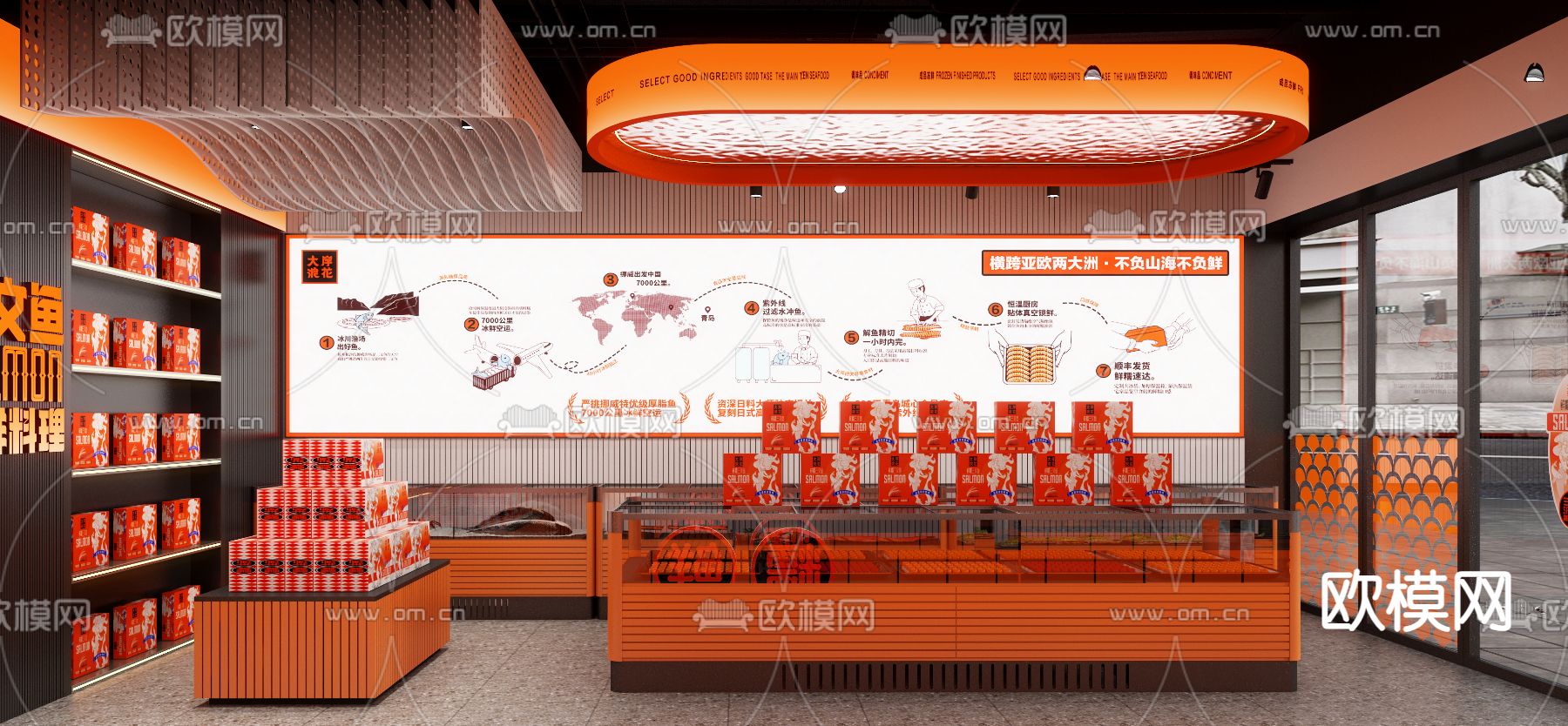 日韩料理店 海鲜礼品店3d模型下载（渲染图4）