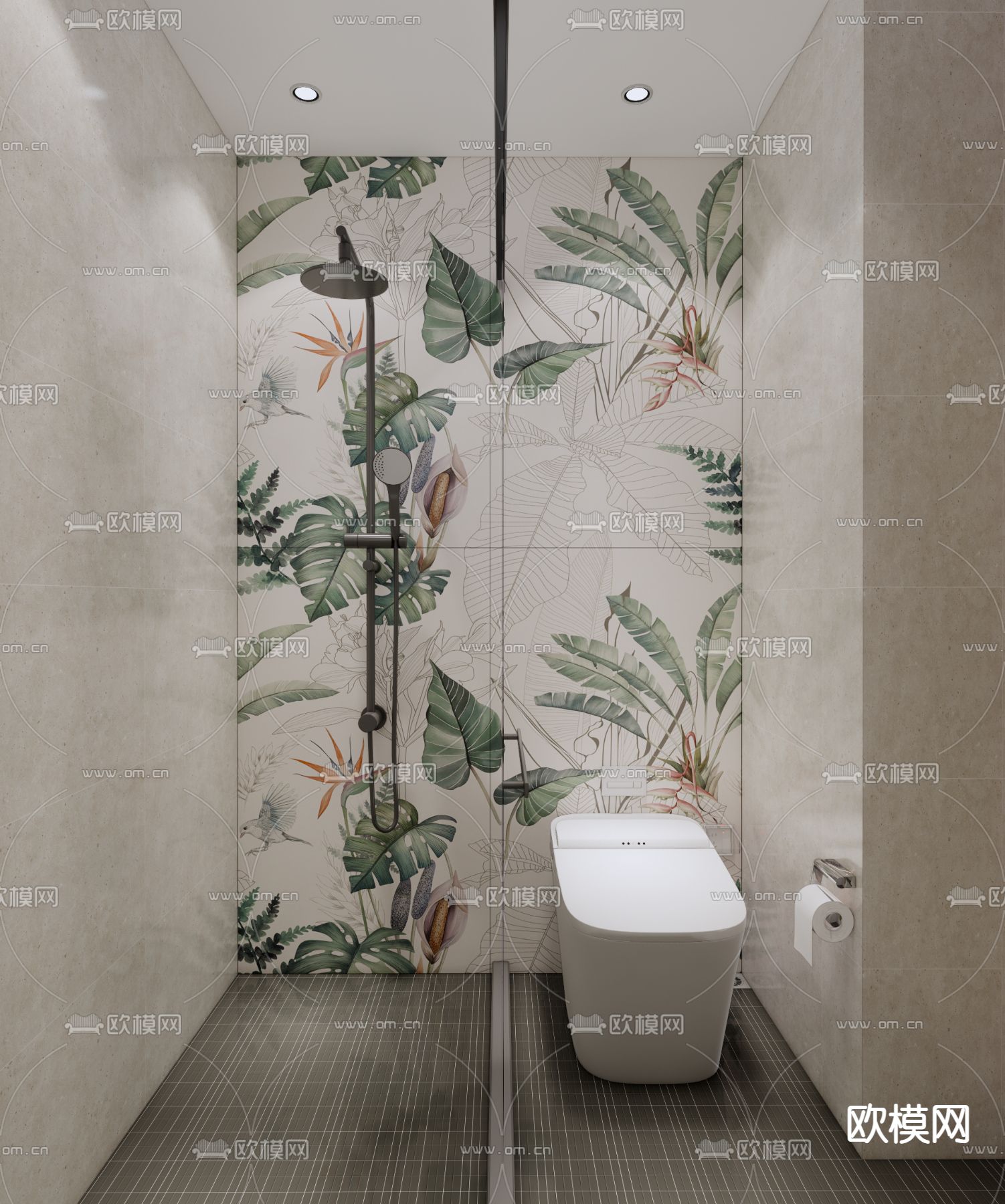 法式卫生间su模型下载（渲染图2）