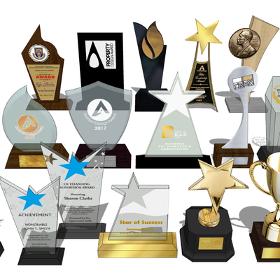  奖杯 奖牌su模型 