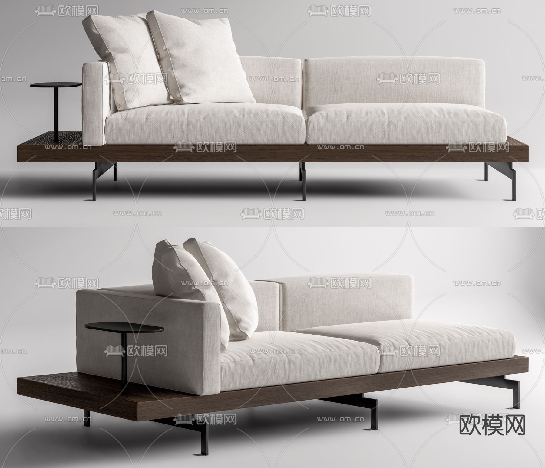现代双人沙发su模型下载（渲染图2）