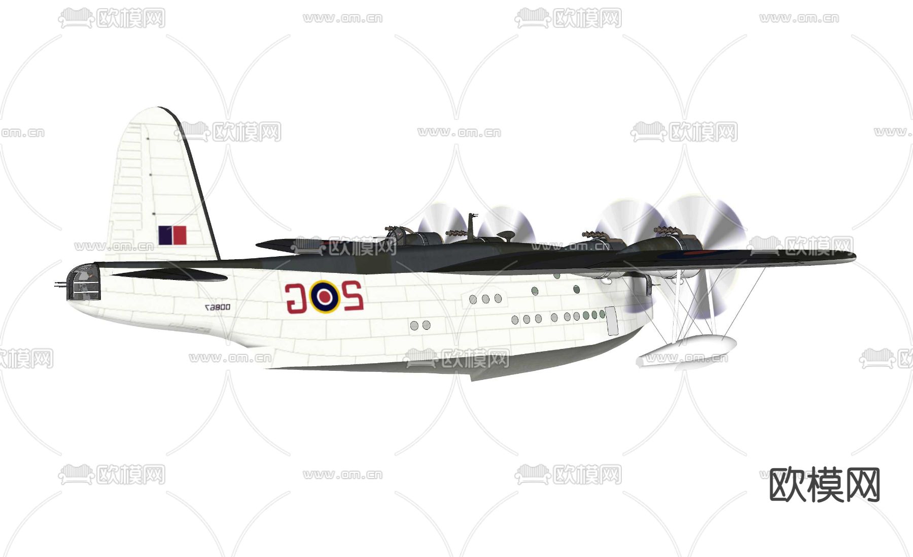 飞机su模型下载（渲染图3）