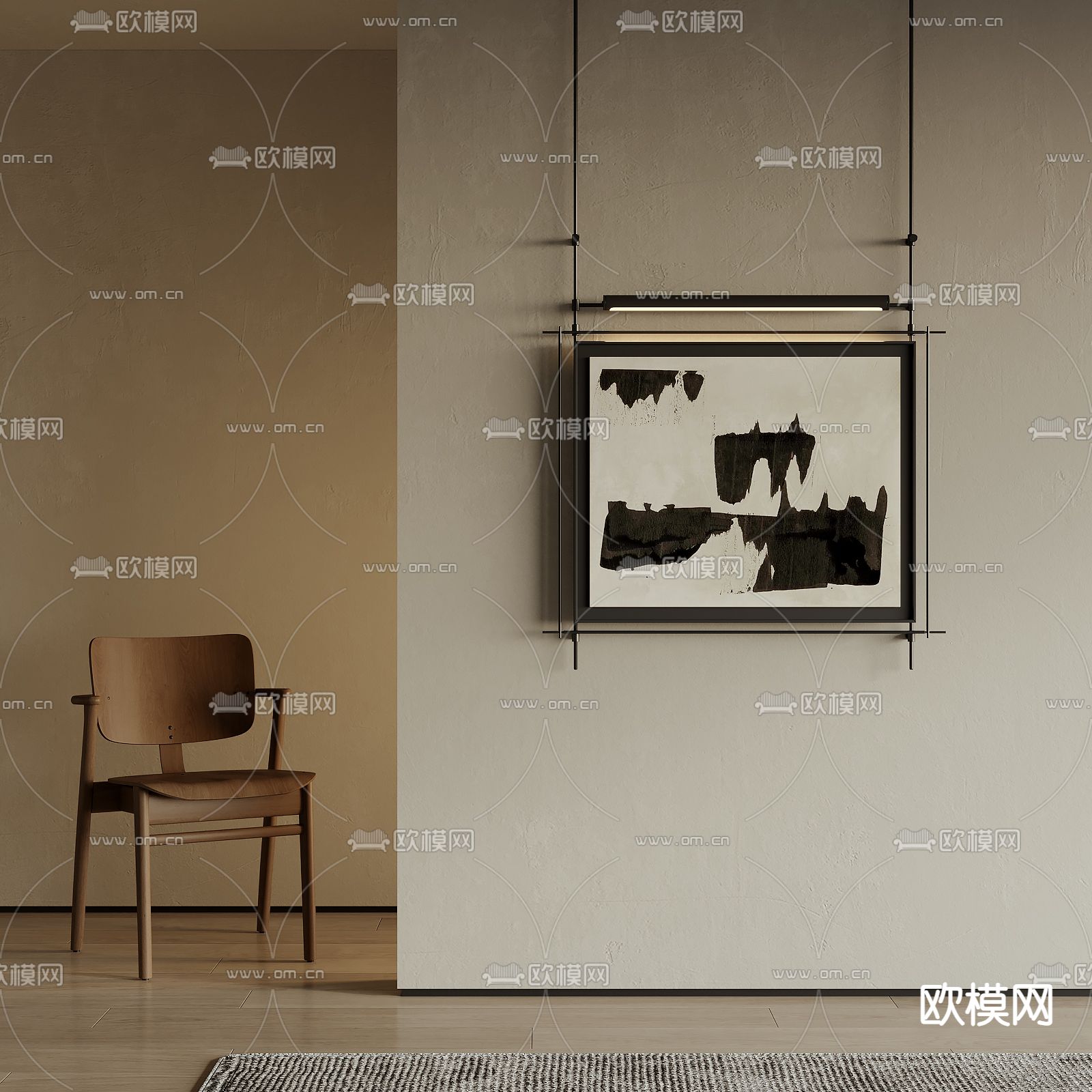 中古风装饰画su模型