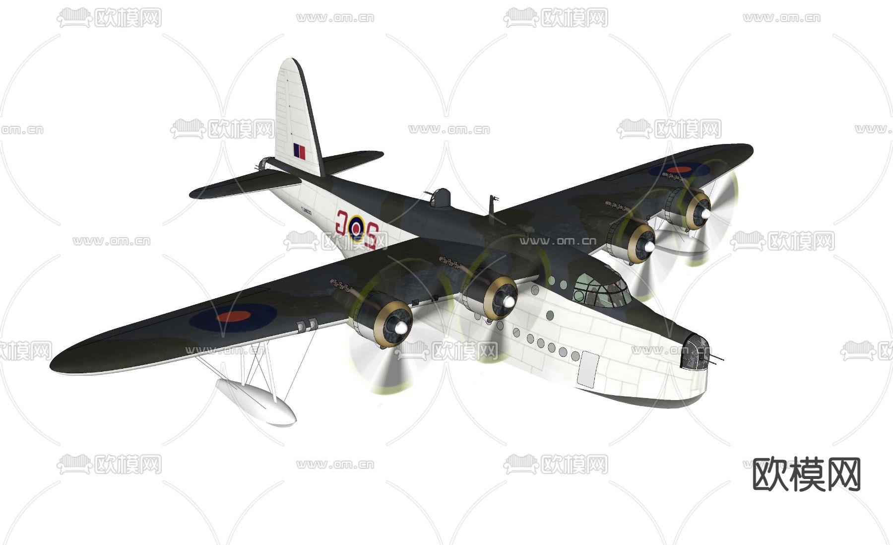 飞机su模型下载（渲染图4）