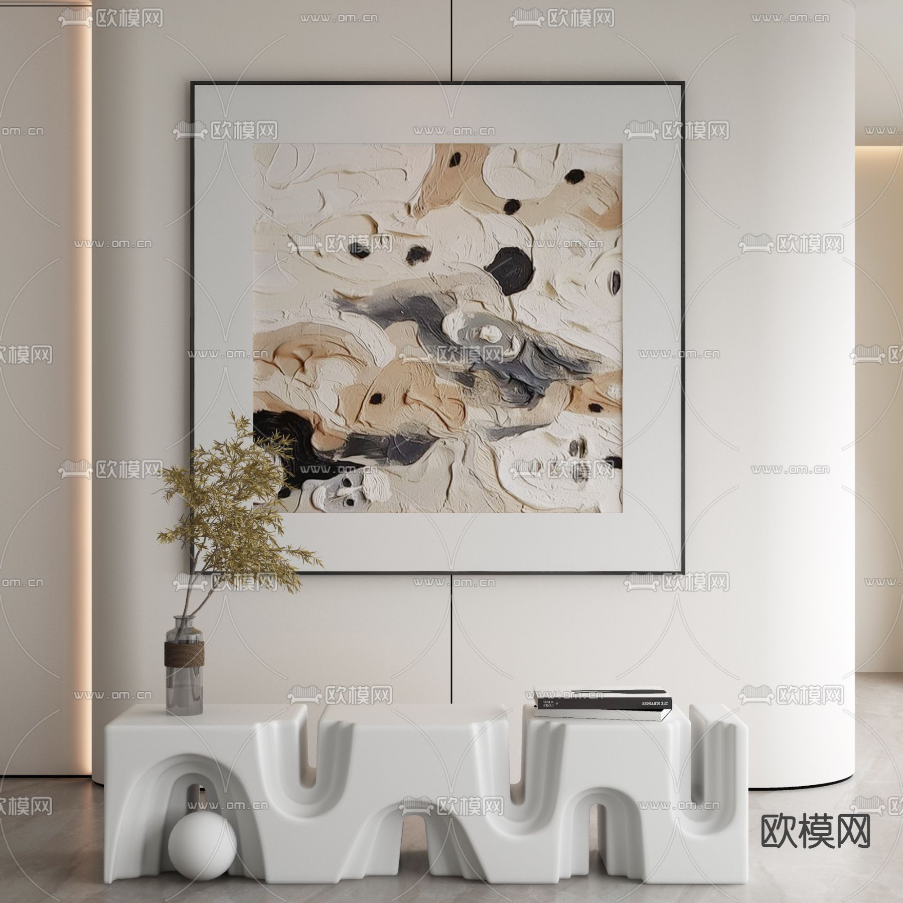 装饰画 肌理画 抽象画3d模型下载