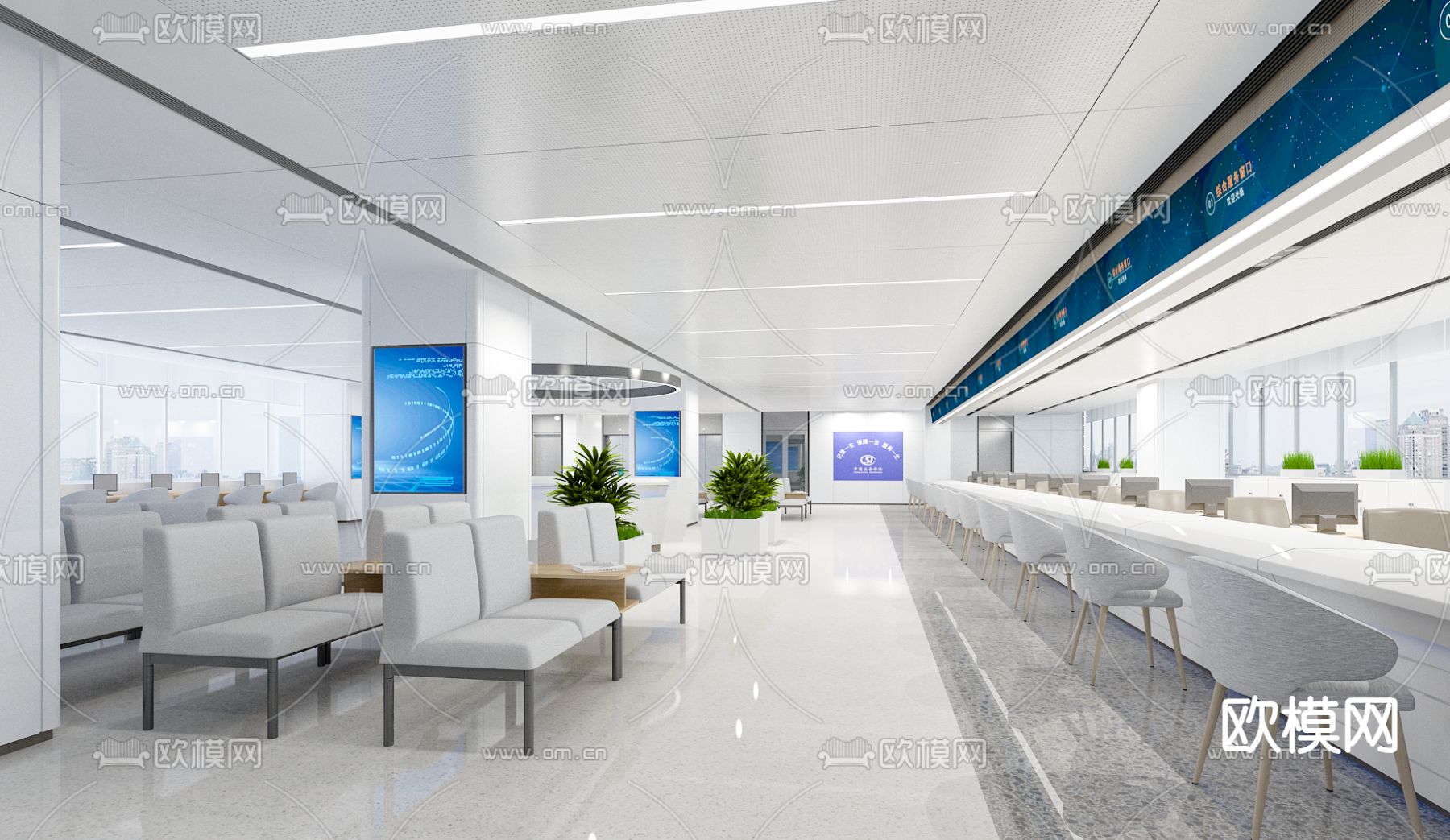 服务中心 办事大厅su模型下载（渲染图2）