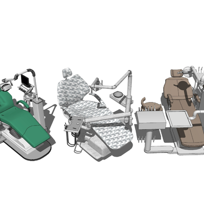  体检床 医用躺椅su模型 
