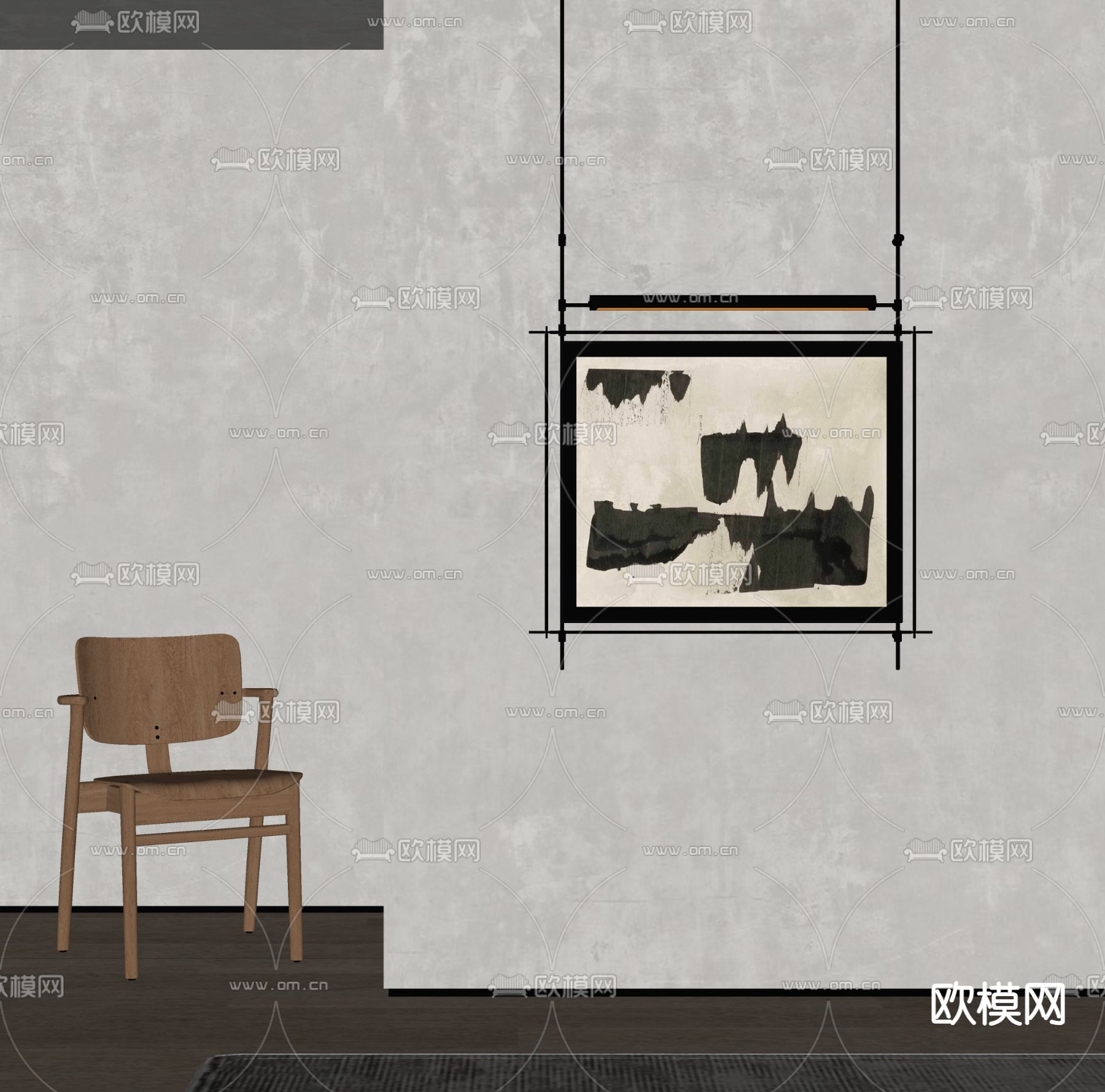 中古风装饰画su模型