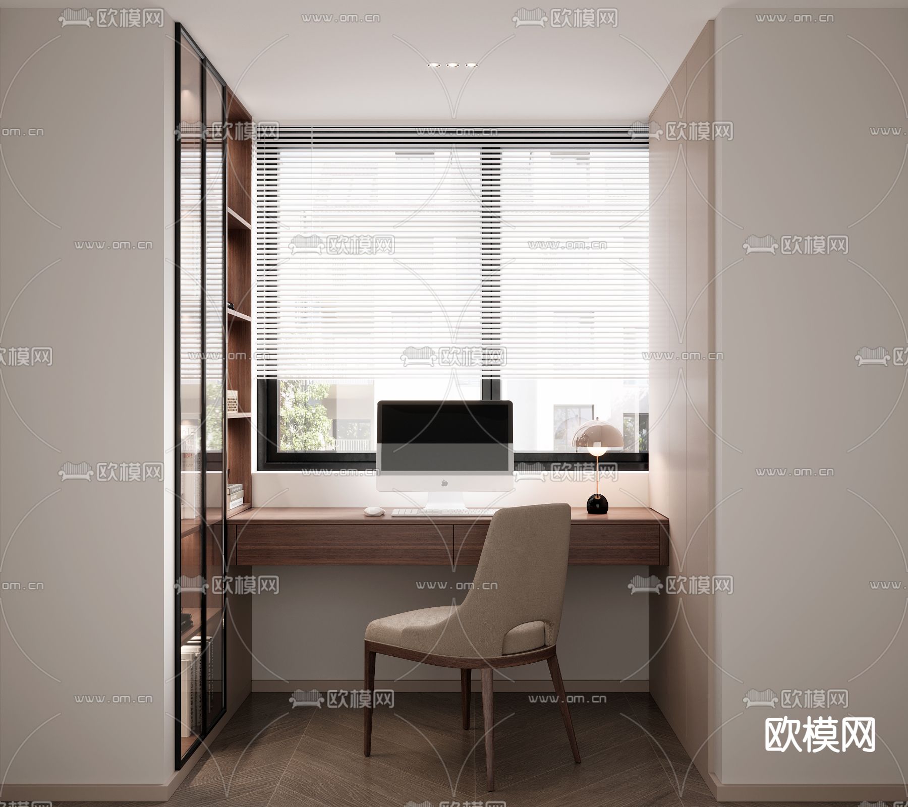 现代书桌 电脑桌 学习桌3d模型下载