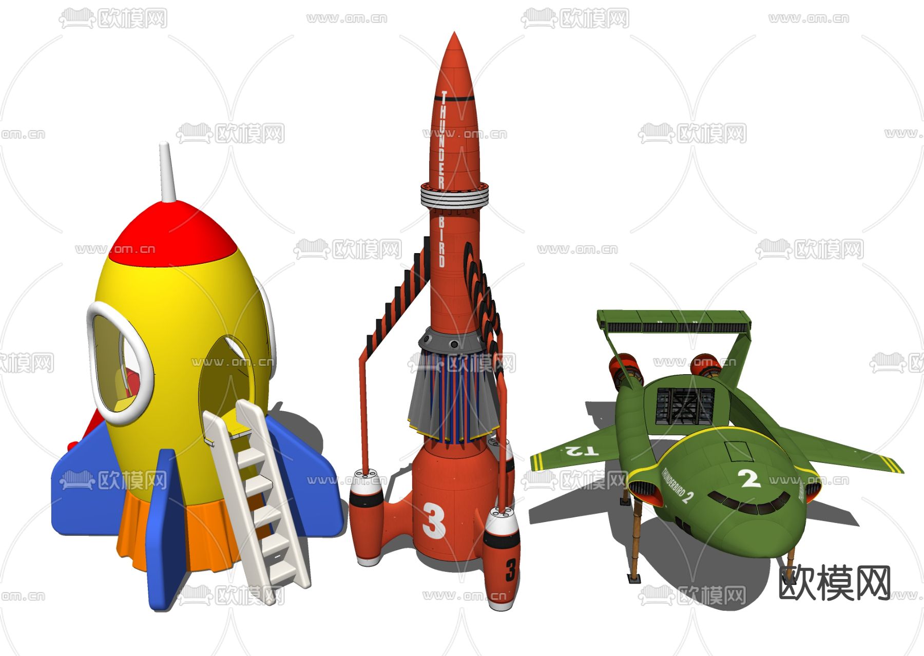 火箭直升机 儿童玩具su模型下载