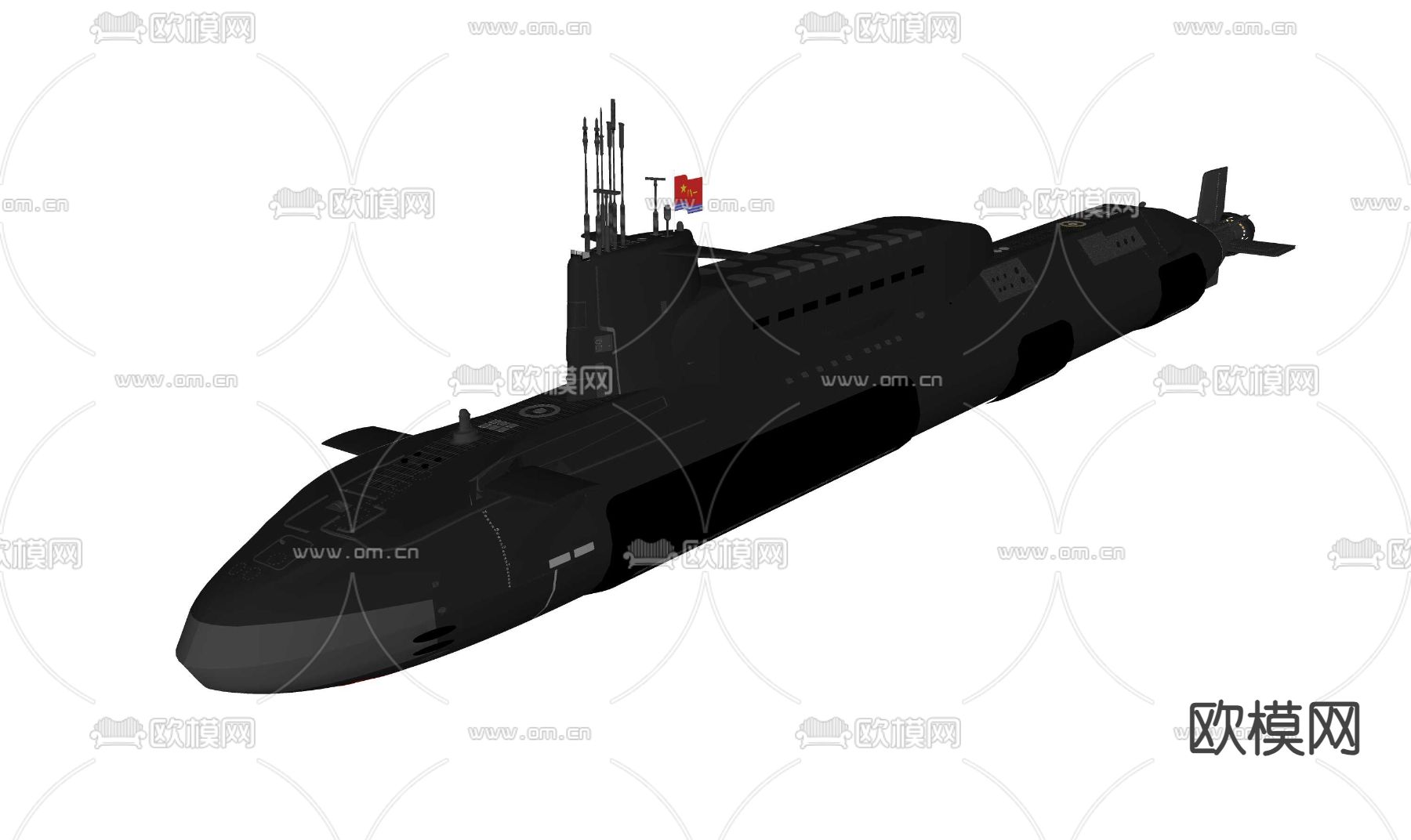 核攻击潜艇su模型下载（渲染图1）