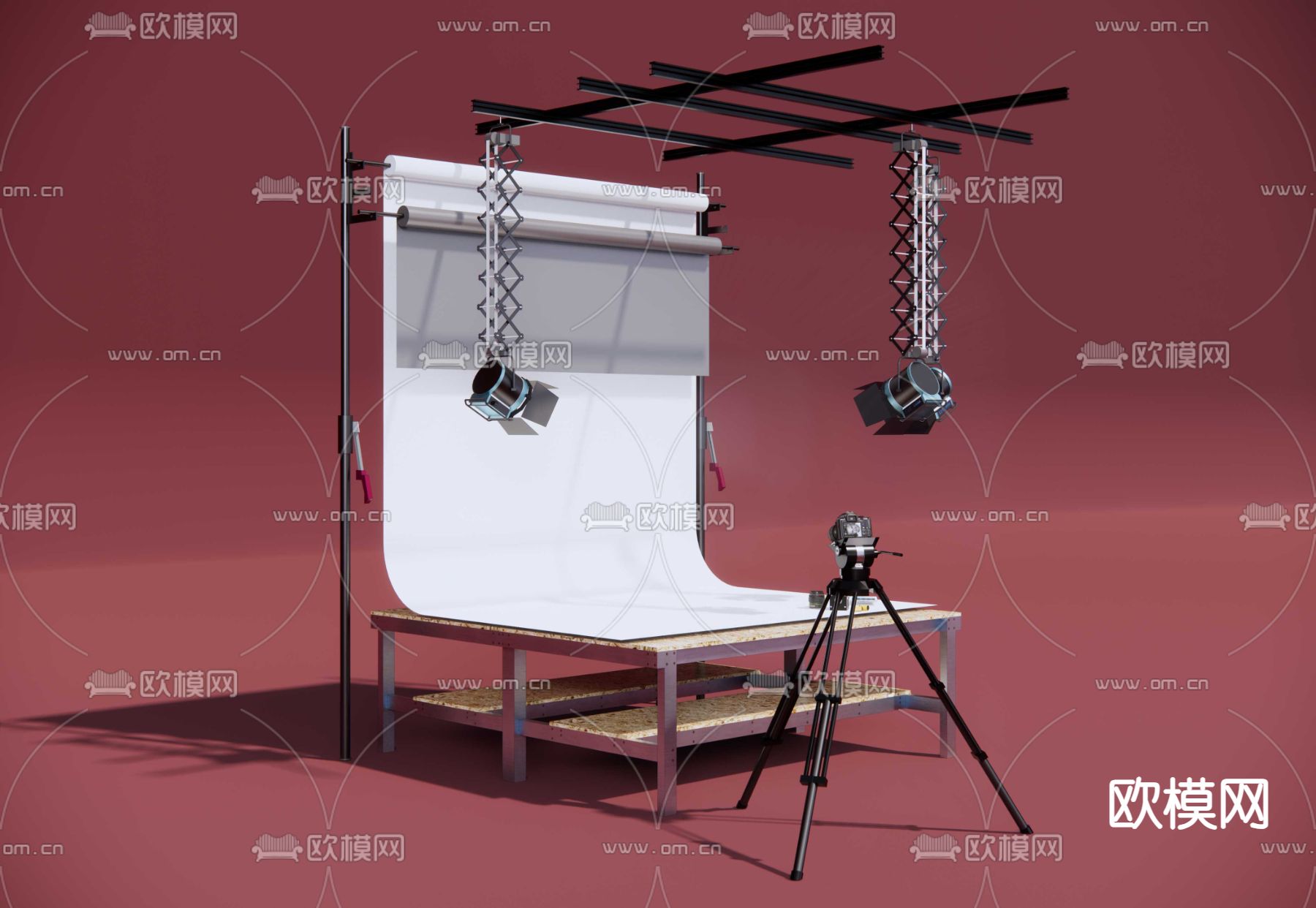 柔光箱 幕布 投光灯su模型下载（渲染图4）