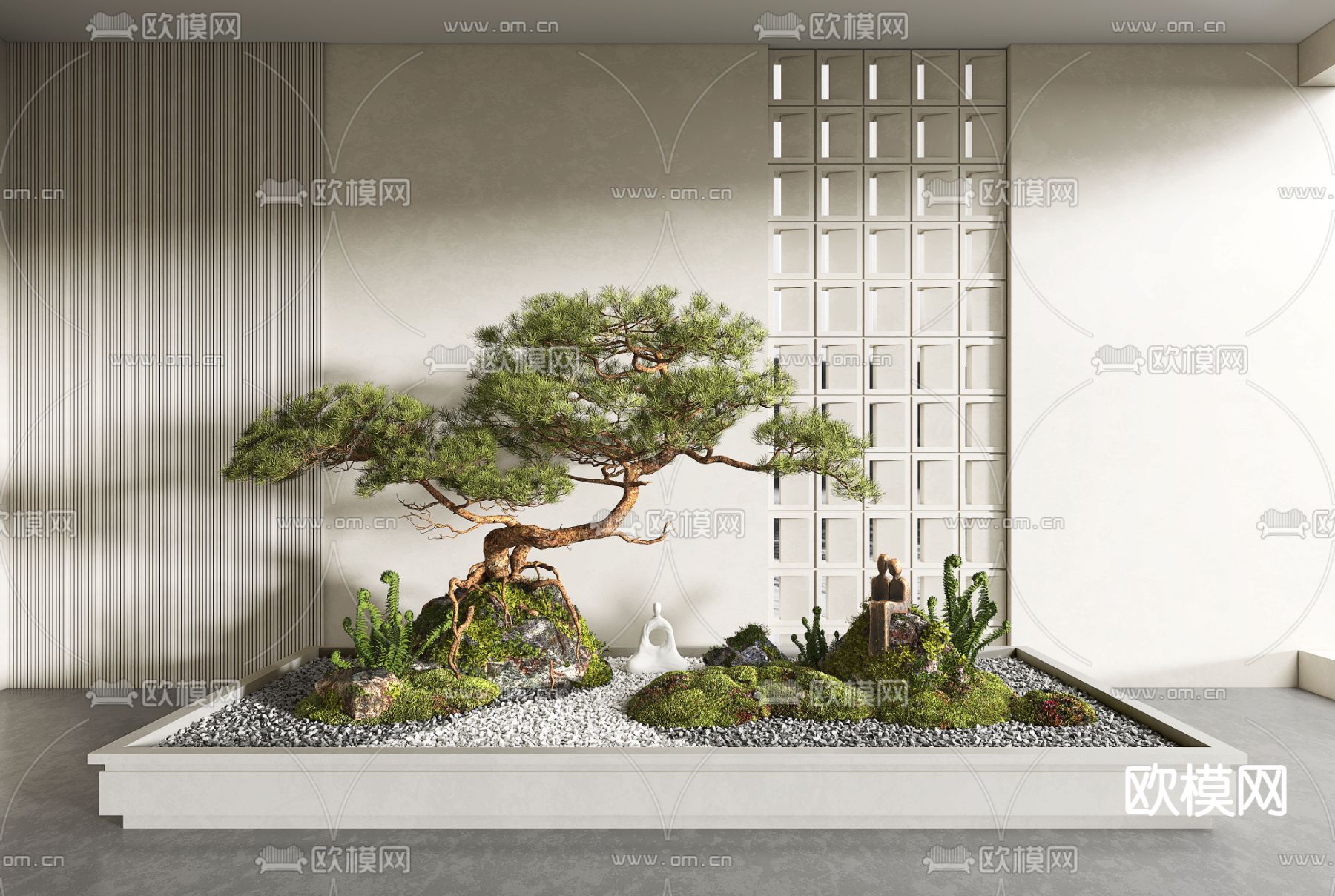 室内造景 植物堆3d模型下载