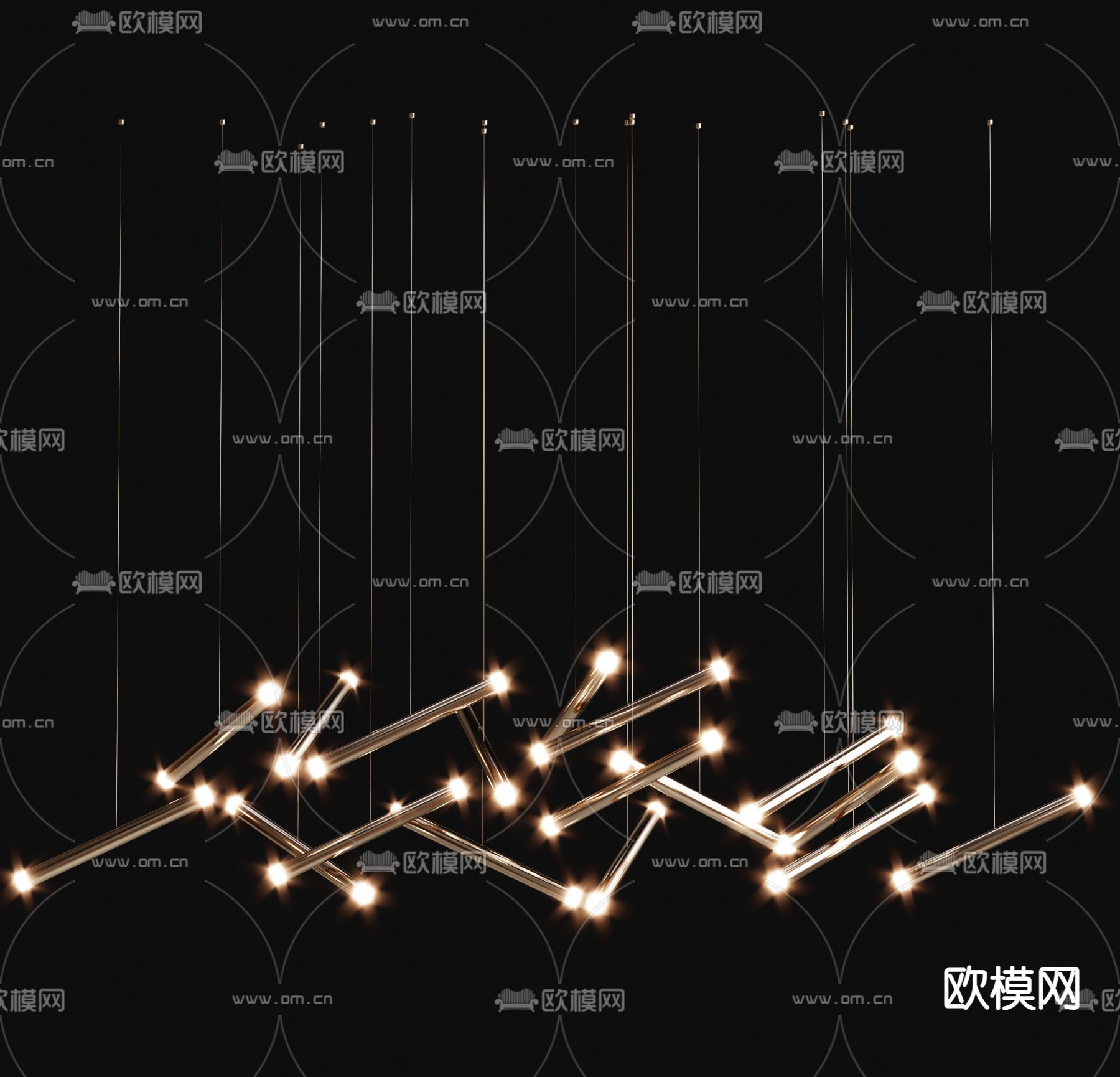 Cattelan 吊灯su模型下载（渲染图2）