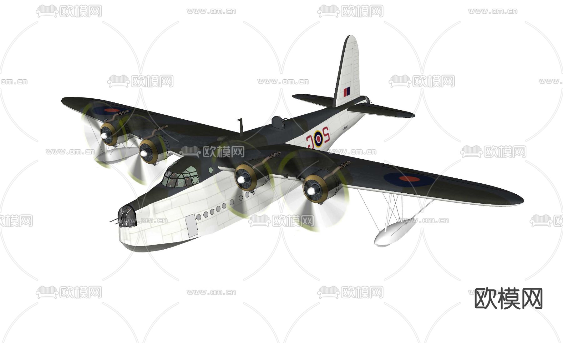 飞机su模型下载（渲染图2）