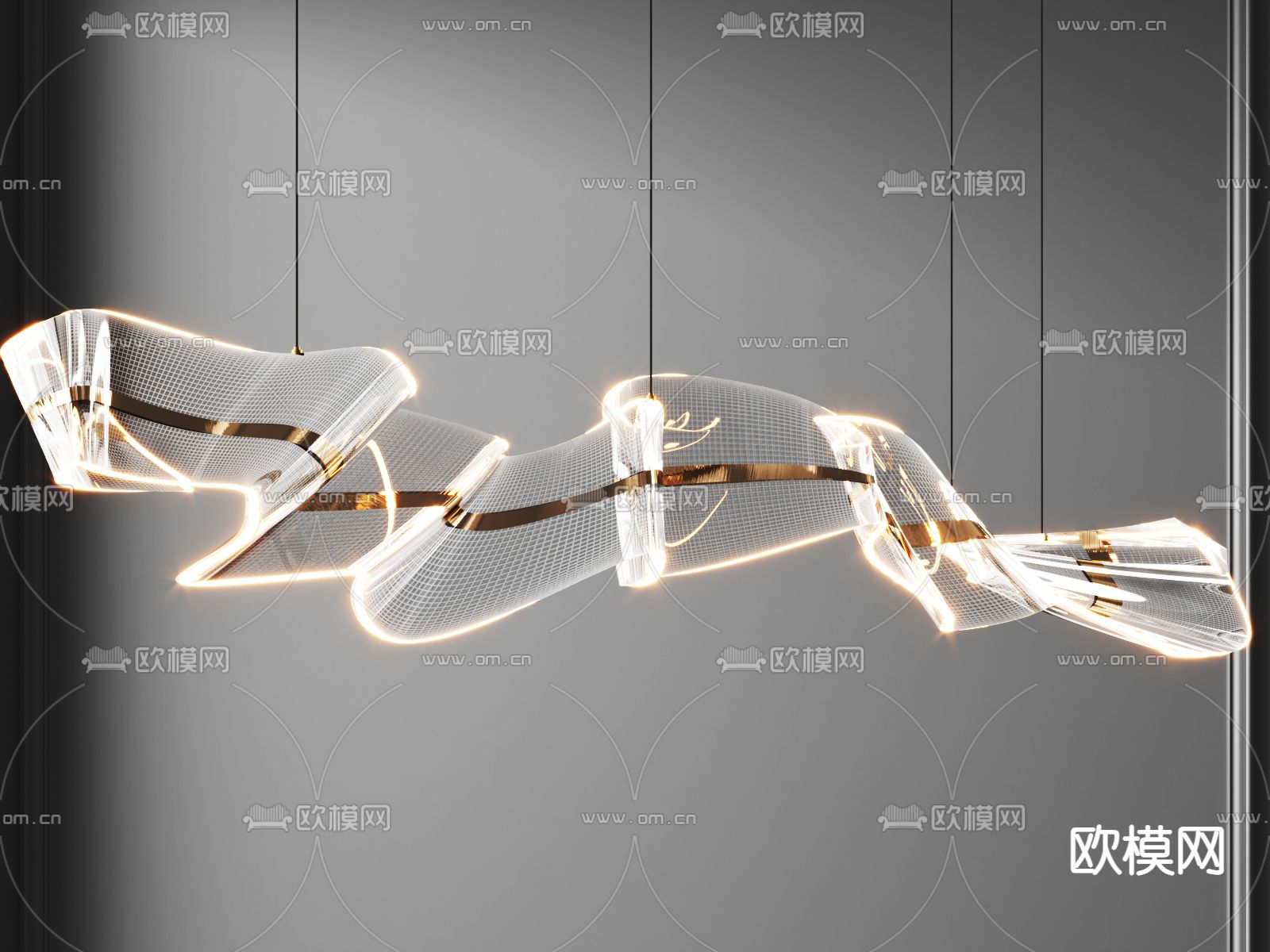 飘带吊灯 装饰吊灯3d模型下载