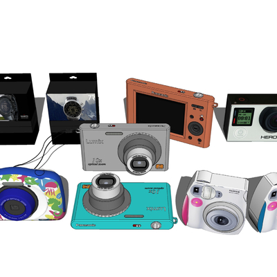  拍立得 卡片照相机su模型 