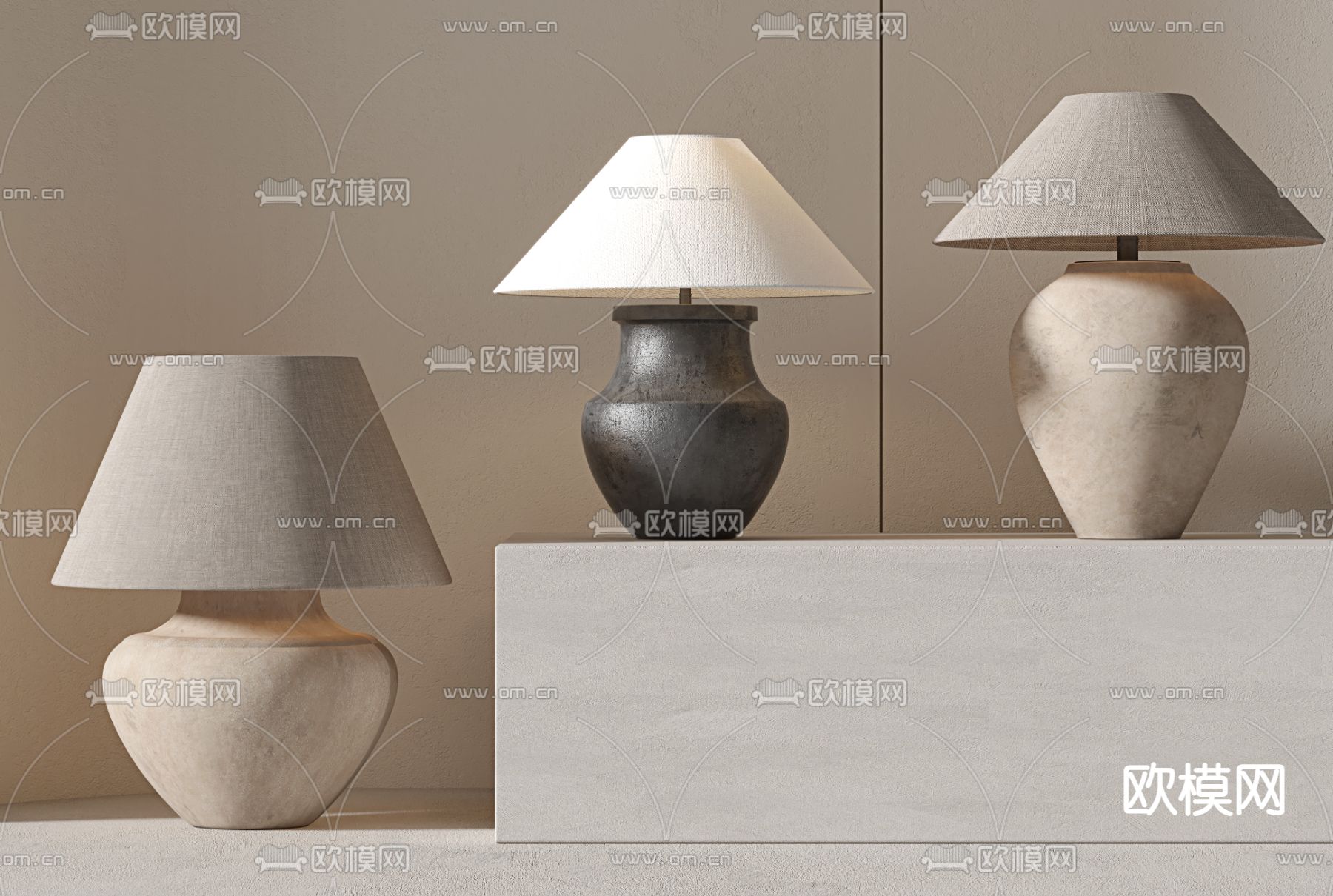 侘寂台灯3d模型下载