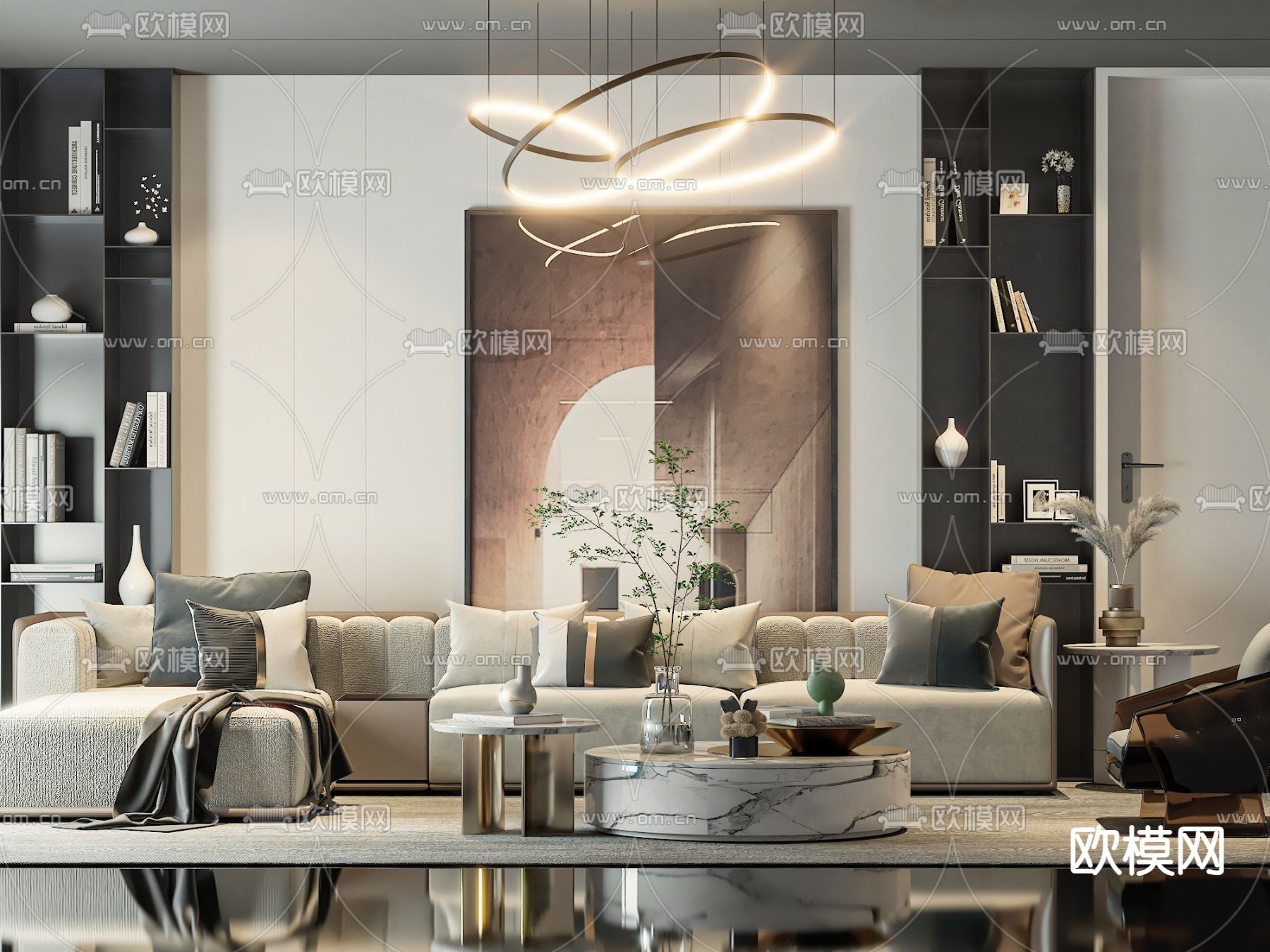 轻奢组合沙发3d模型下载