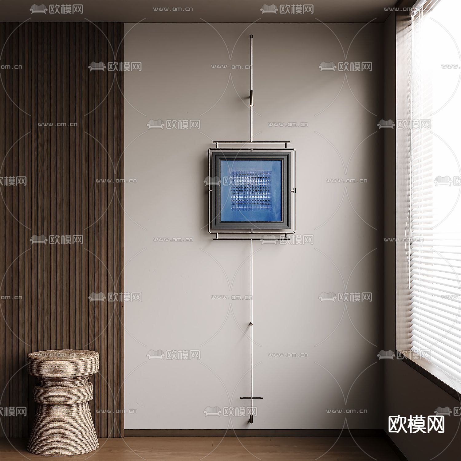 现代装饰画su模型下载（渲染图2）