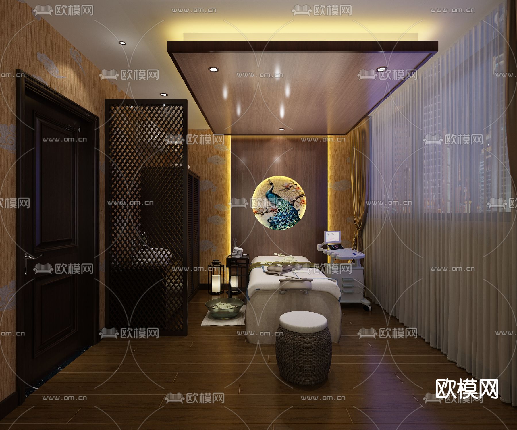 现代SPA护理房su模型下载（渲染图2）